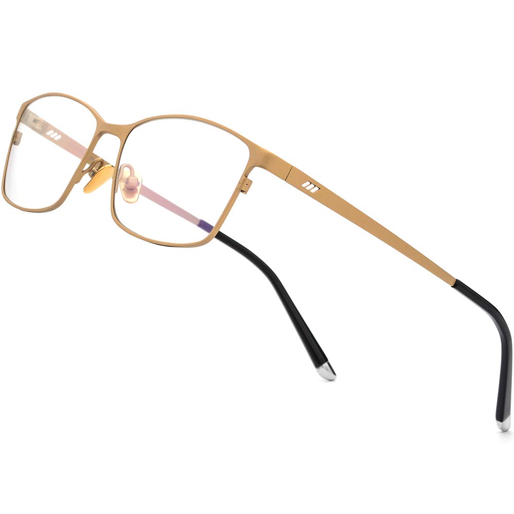 FONEX Titanium Glasses Frame for Men - Lightweight Square Eyewear with Full Optical Lenses (Model 8505) | Perfect for Work, Reading & Everyday Wear