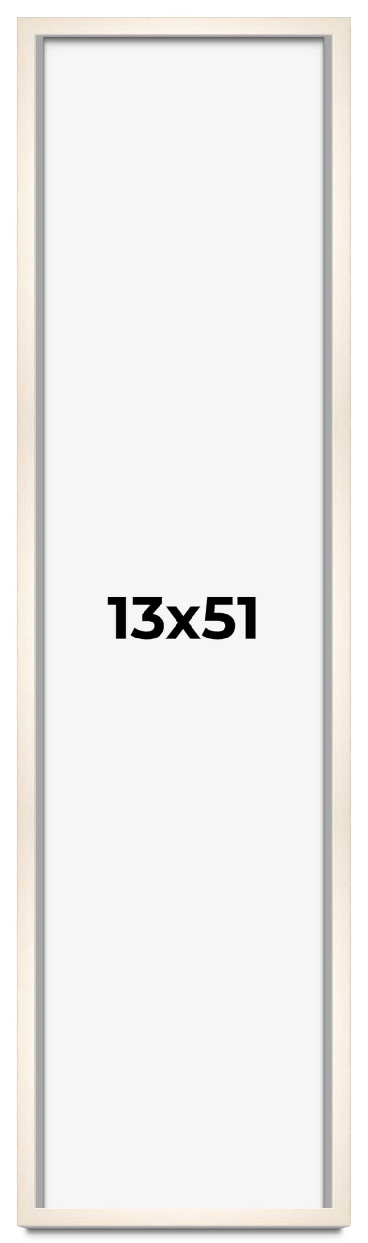 CountryArtHouse 13x51 Whitewashed Solid Wood Picture Frame - 0.8125