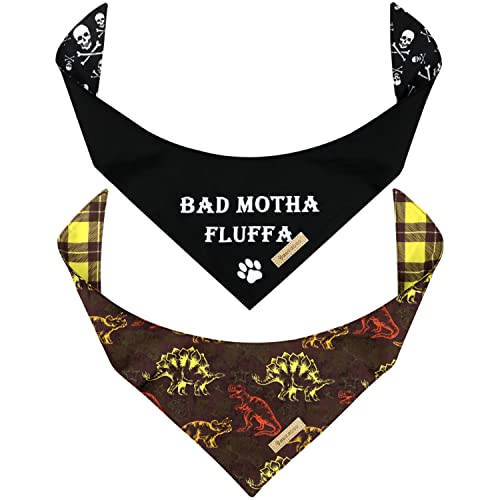 Bad Motha Fluffa & Dinosaurus (2 Reversible Bandanas)