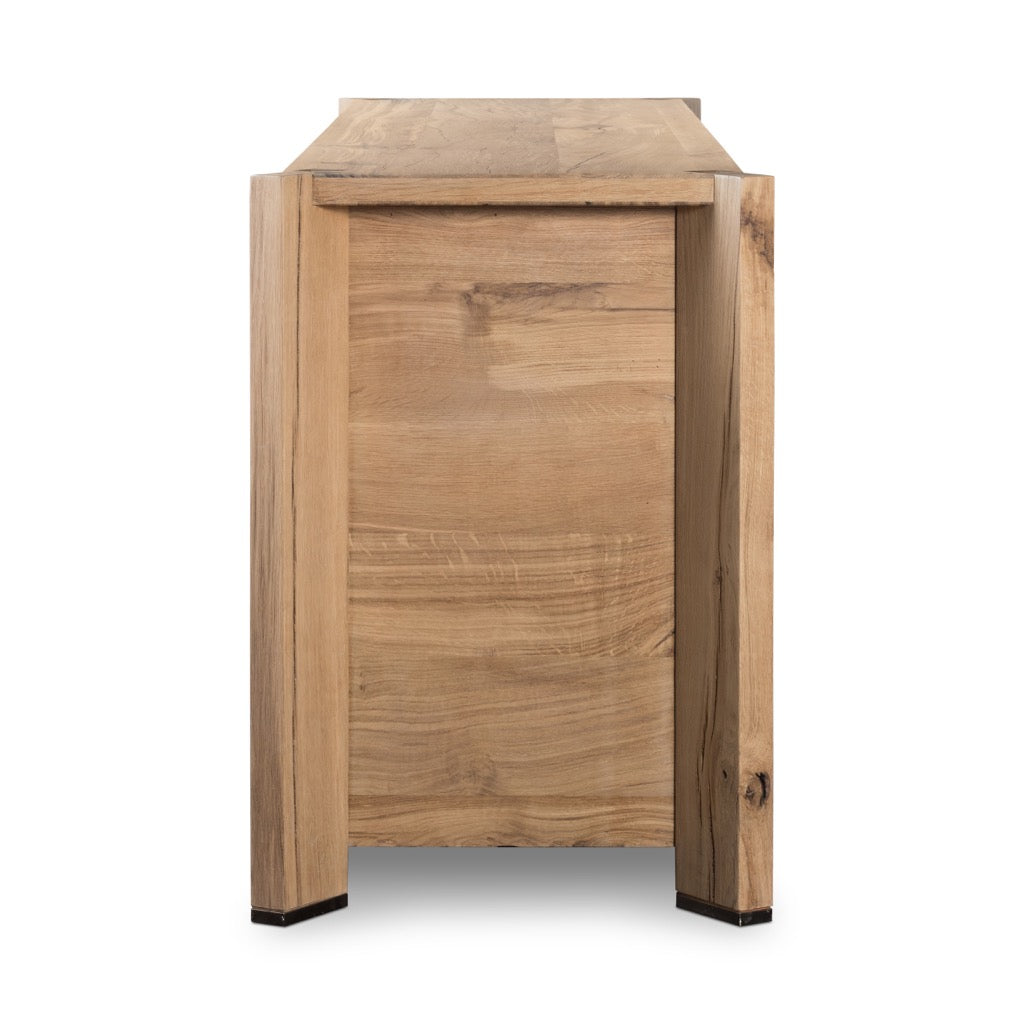 Vintage French Oak Dresser - Cassio Natural Reclaimed Wood Dresser for Bedroom & Living Room Storage