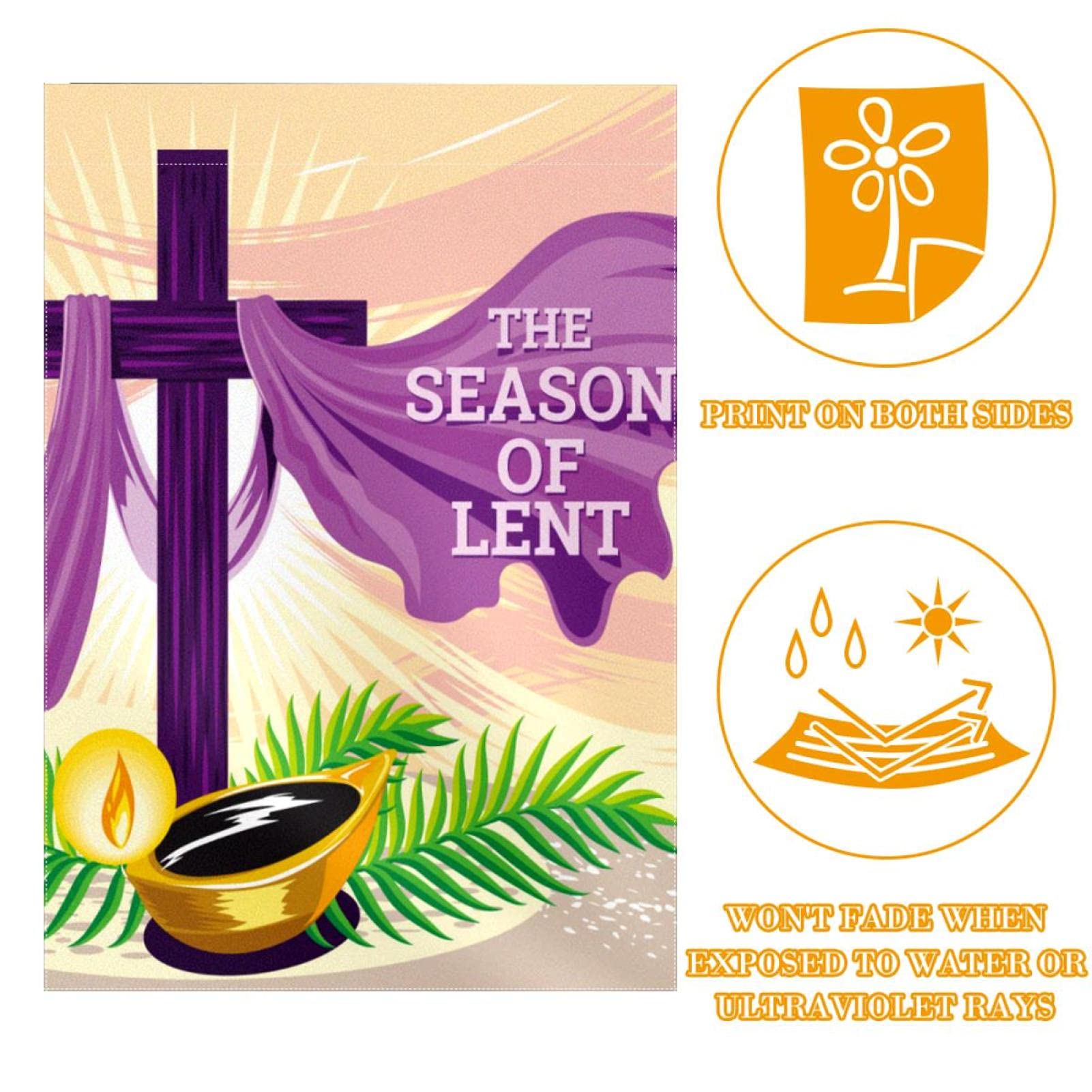 12×18 Inch Double Sided Holy Week Garden Flag - Lenten Season Yard Banner for Outdoor Decor, Easter Party & Home Decoration | Weather-Resistant Holiday Flag for Church, Porch & Garden Display