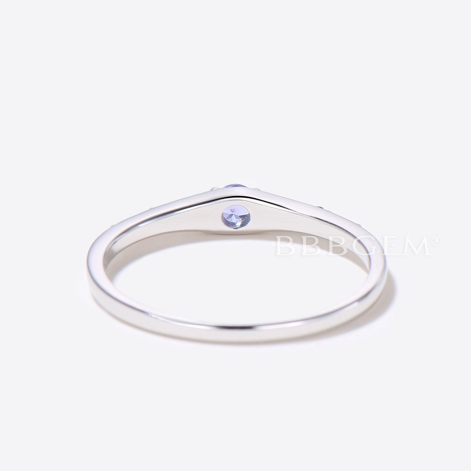 Natural Tanzanite & Black Spinel Diamond Reversed Tapered Silver Ring - Elegant Stackable Jewelry for Women, Perfect for Everyday Wear, Date Nights & Special Occasions