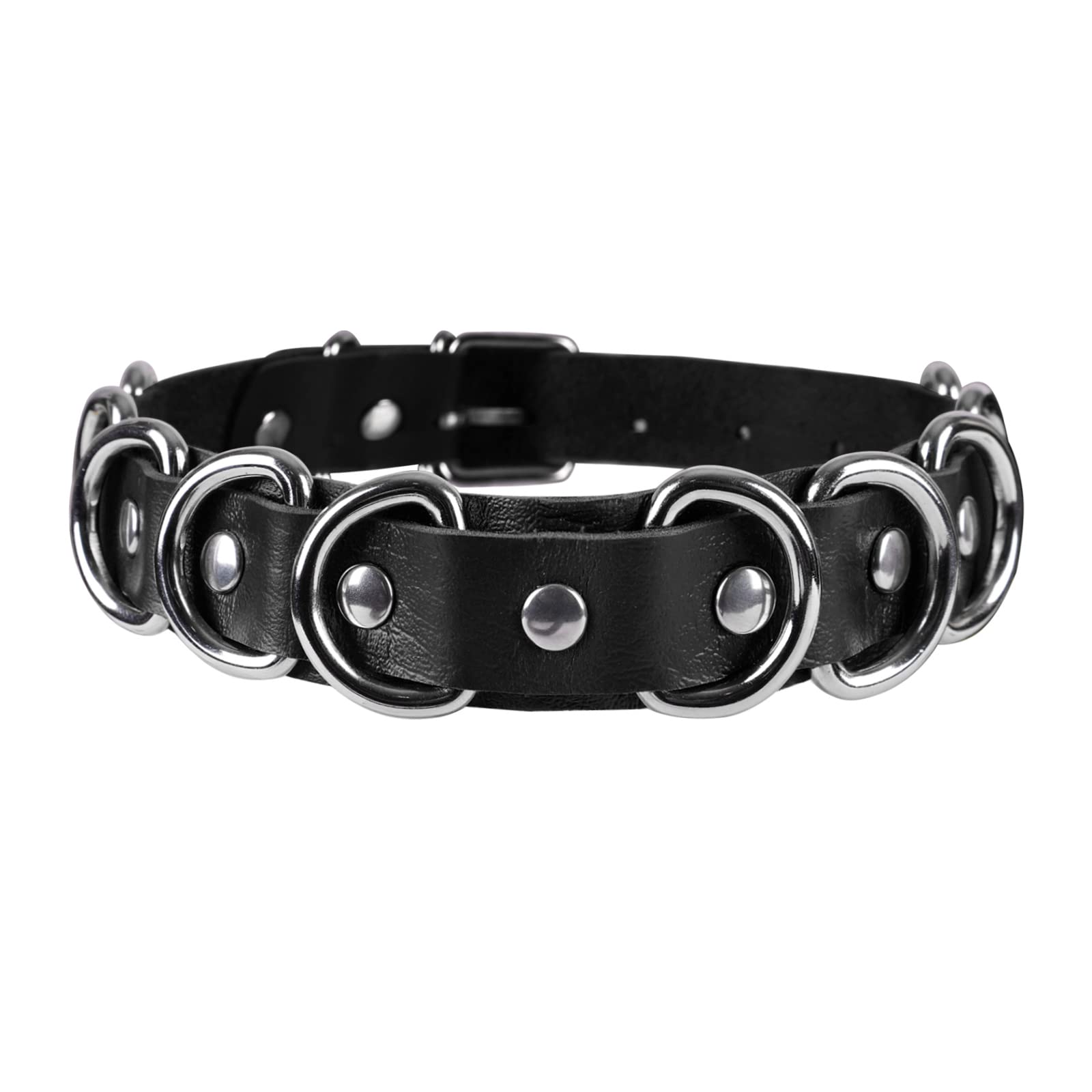 Women's Punk Leather Collar Necklace - Gothic Fashion Harness Choker for Halloween, Carnival & Dance Costume Accessories | Perfect for Cosplay, BDSM & Gothic Outfits