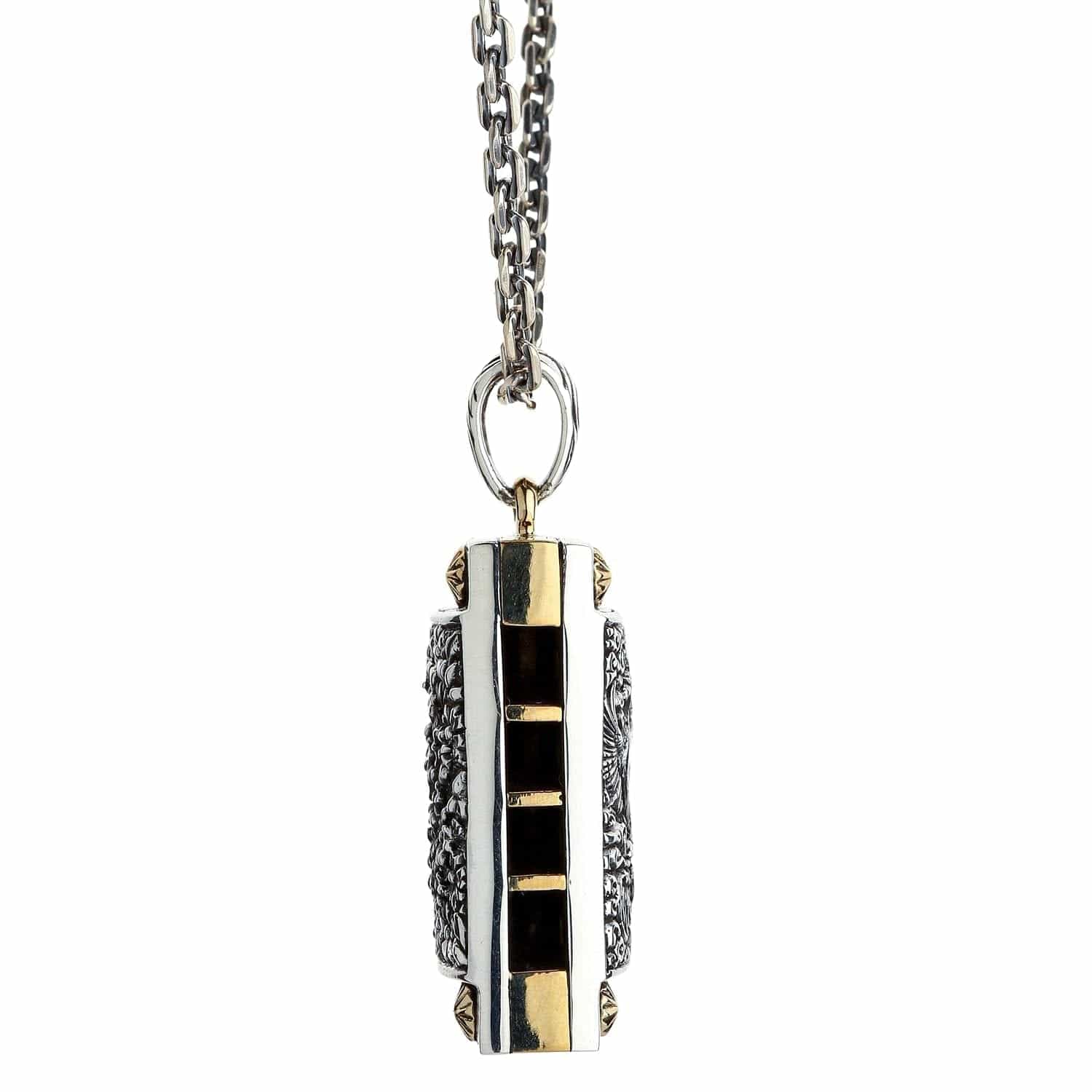 Japanese Phoenix Sterling Silver Harmonica Pendant Necklace - Elegant Jewelry Gift for Women, Handmade 925 Silver Necklace - Perfect for Birthday, Anniversary & Special Occasions