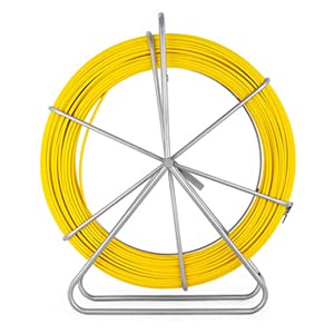 INTBUYING 8mm Fiberglass Fish Tape Puller with Brake - 100m/328ft Continuous Wire Cable Running Rod for Electrical Conduit & Duct Work - Ideal for Electricians, DIY Wiring & Cable Installation Projects