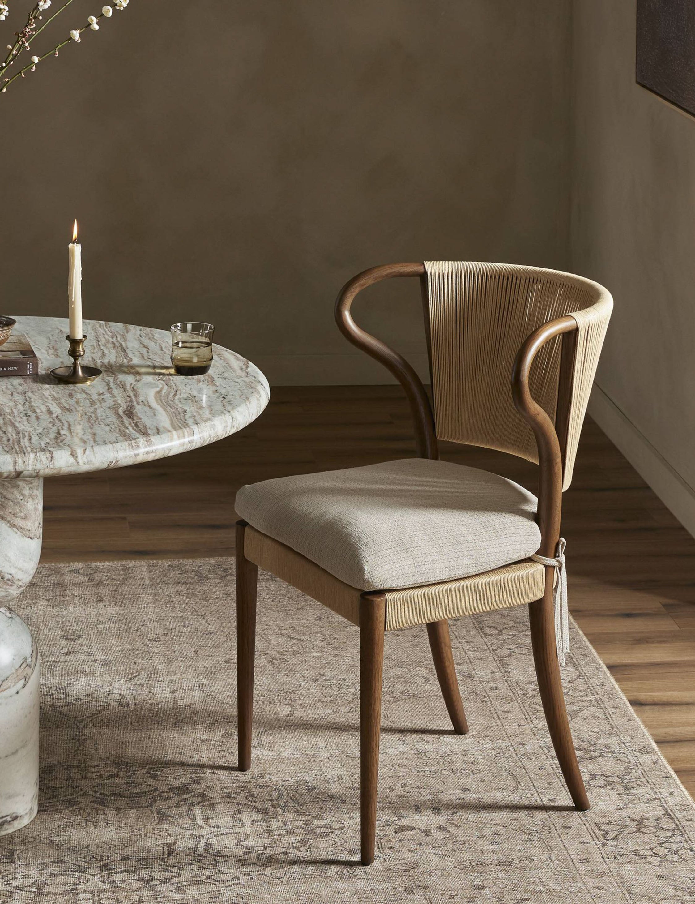 Amira Dining Chair by Amber Lewis x Four Hands - Modern Upholstered Dining Room Chair for Kitchen, Dining Table, and Home Decor - Perfect for Farmhouse, Contemporary, and Traditional Interiors