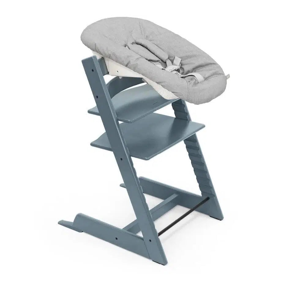 Stokke Tripp Trapp High Chair with Baby Set² Bundle - Adjustable Ergonomic Toddler Chair in Fjord Blue | Perfect for Baby-Led Weaning & Family Dining