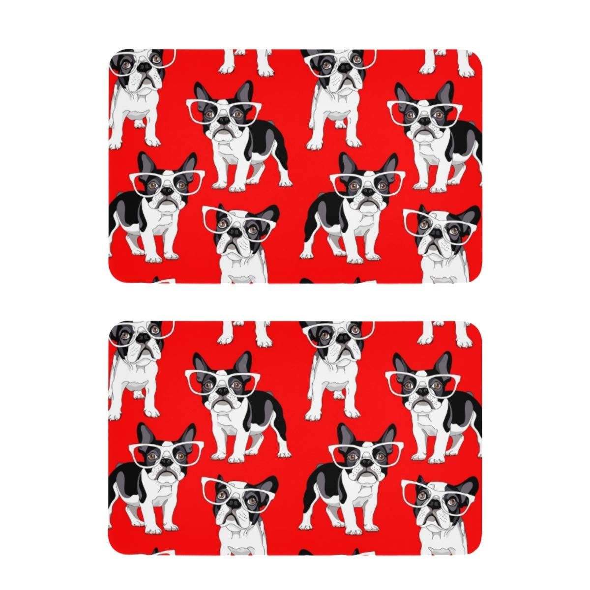 Cartoon French Bulldog Refrigerator Magnets 2 Pack - Decorative Fridge Stickers for Kitchen, Office & Whiteboard | Strong Magnetic Photo Holders for Cabinets, Memo Boards & Home Organization