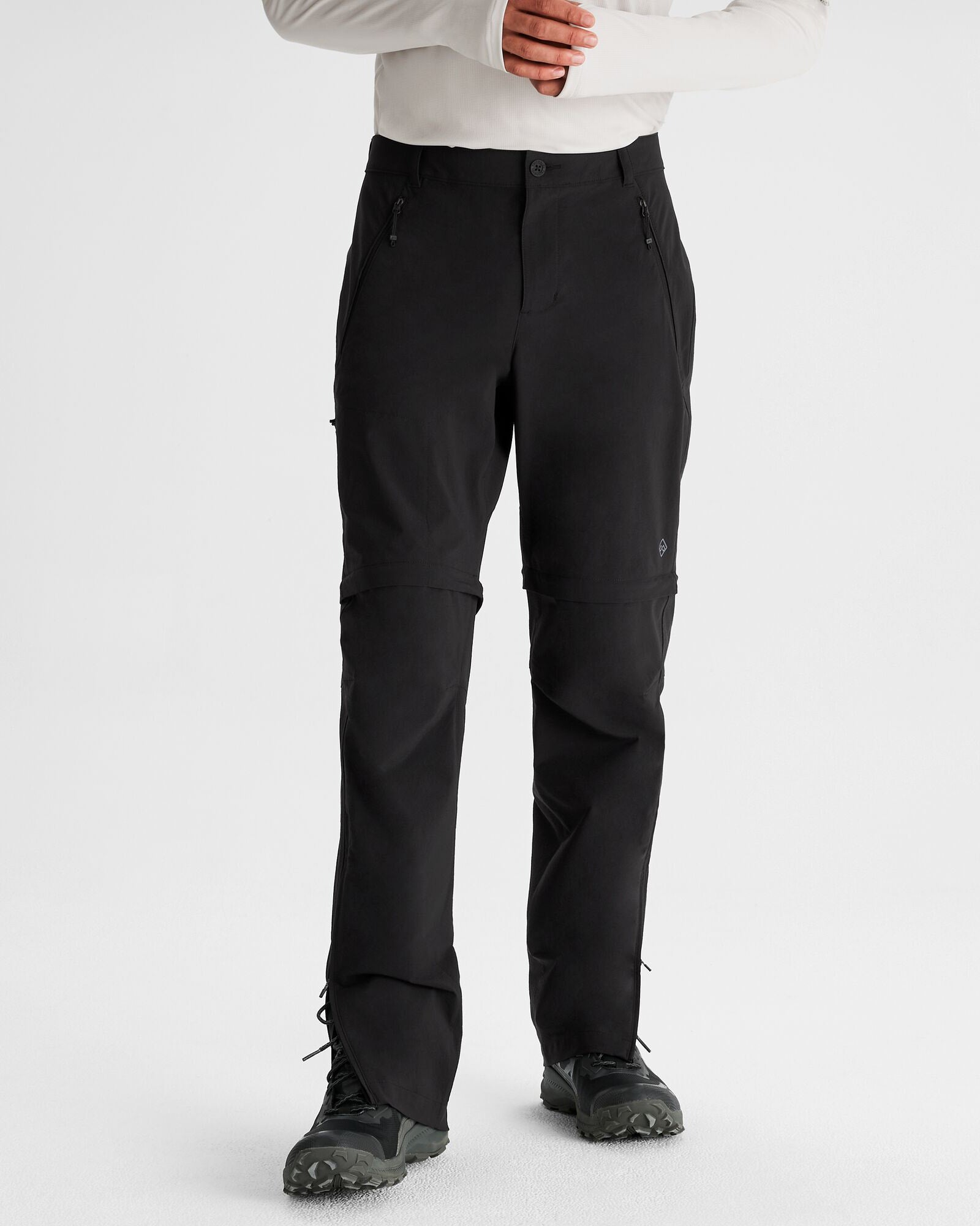 Men's Flinders Convertible Outdoor Pants - Lightweight Quick-Dry Hiking & Travel Pants with Zip-Off Legs (Black) - Perfect for Camping, Hiking & Adventure Travel