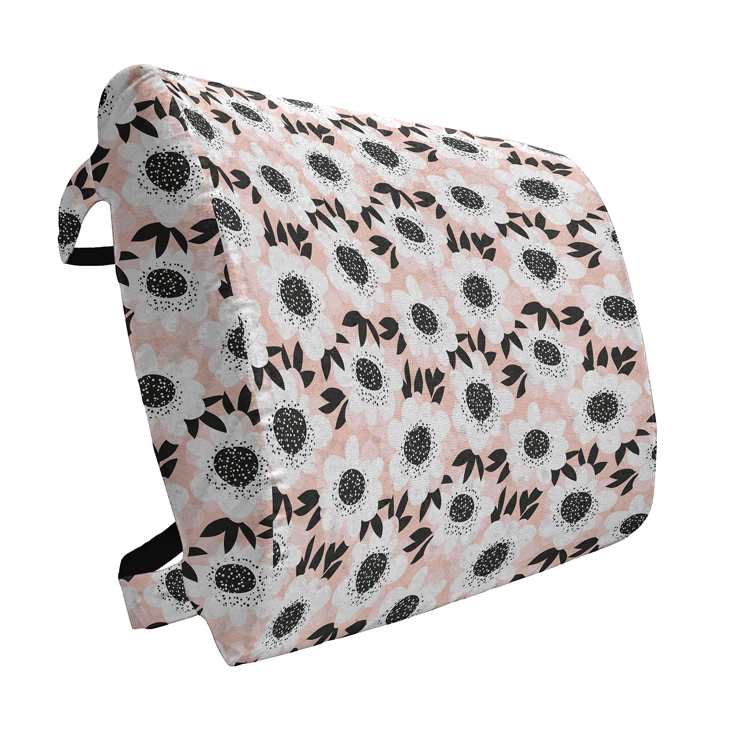 Ambesonne Floral Lumbar Support Pillow - Soft Pastel Flower Pattern, High Density Foam for Office Chair & Car Seat - 14