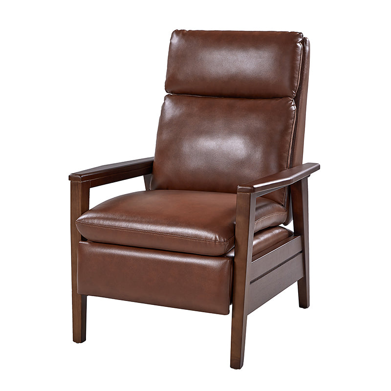 Premium Rainer Faux Leather Recliner Chair with Solid Wood Frame - Timeless Elegance for Living Room, Home Theater & Office Comfort