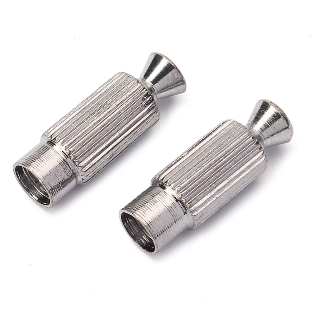 Happyyami Electric Guitar Bridge Saddle Replacement - Double System Locking Bridge Studs (Silver, GAQ51) | Perfect for Guitar Repair & Maintenance, DIY Upgrades for Better Tone & Stability