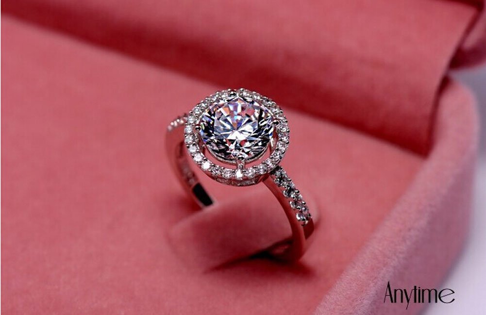Elegant Silver Wedding Ring for Women - Simulated Diamond Engagement Ring - Perfect for Proposals, Anniversaries & Special Occasions