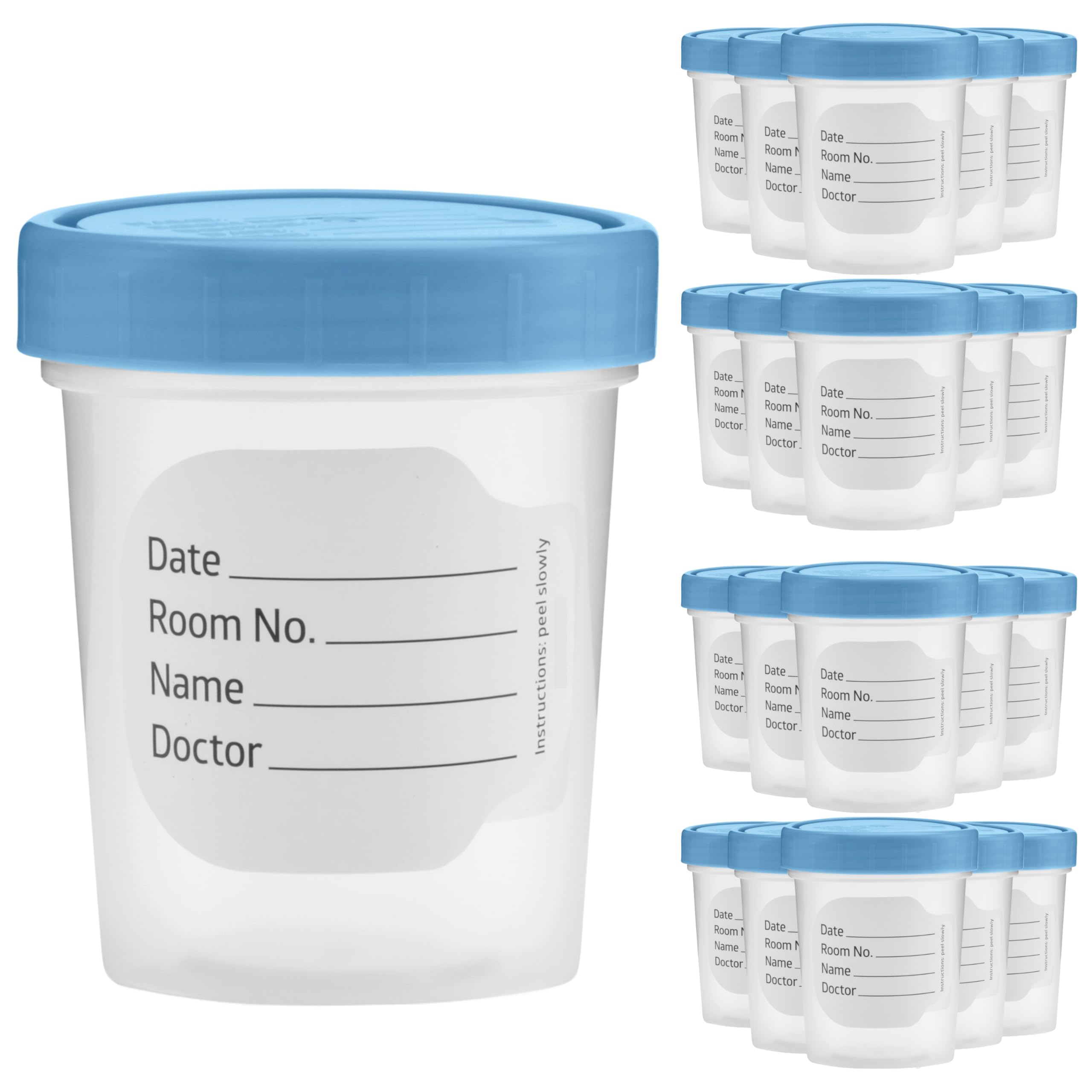 20 Pack 4oz Clear Specimen Cups with Leak-Proof Screw Lids - Non-Sterile Urine, Stool & Semen Sample Collection Containers for Medical Testing - Perfect for Home, Clinic & Lab Use