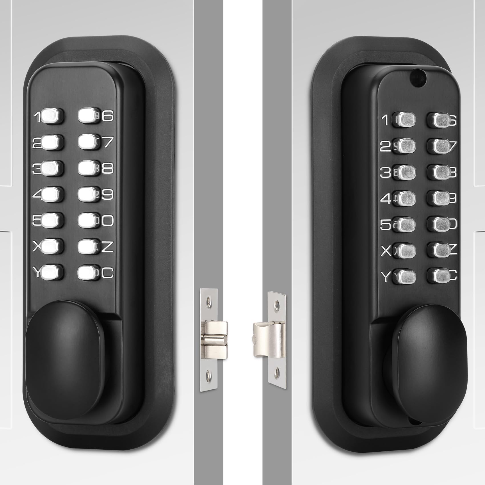 Double Sided Keyless Entry Door Lock - Waterproof & Weatherproof Smart Keypad Deadbolt for Home Security - Perfect for Front Doors, Back Doors & Gates (Black)