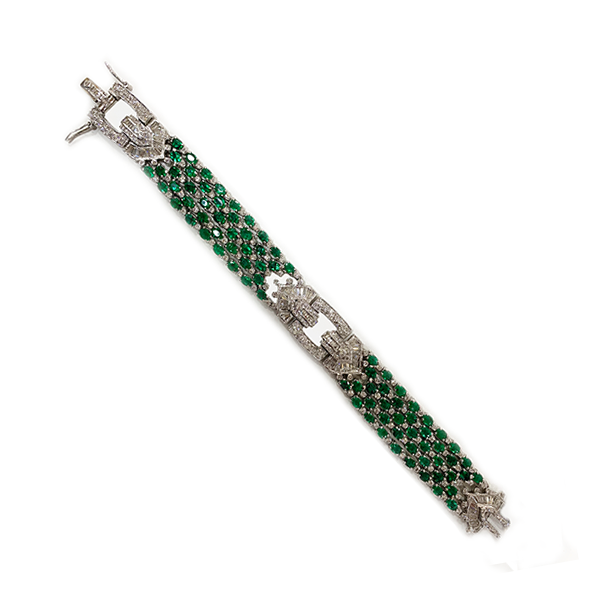 18K White Gold Emerald Bracelet for Women - Elegant Green Gemstone Jewelry Gift for Birthday, Anniversary & Special Occasions