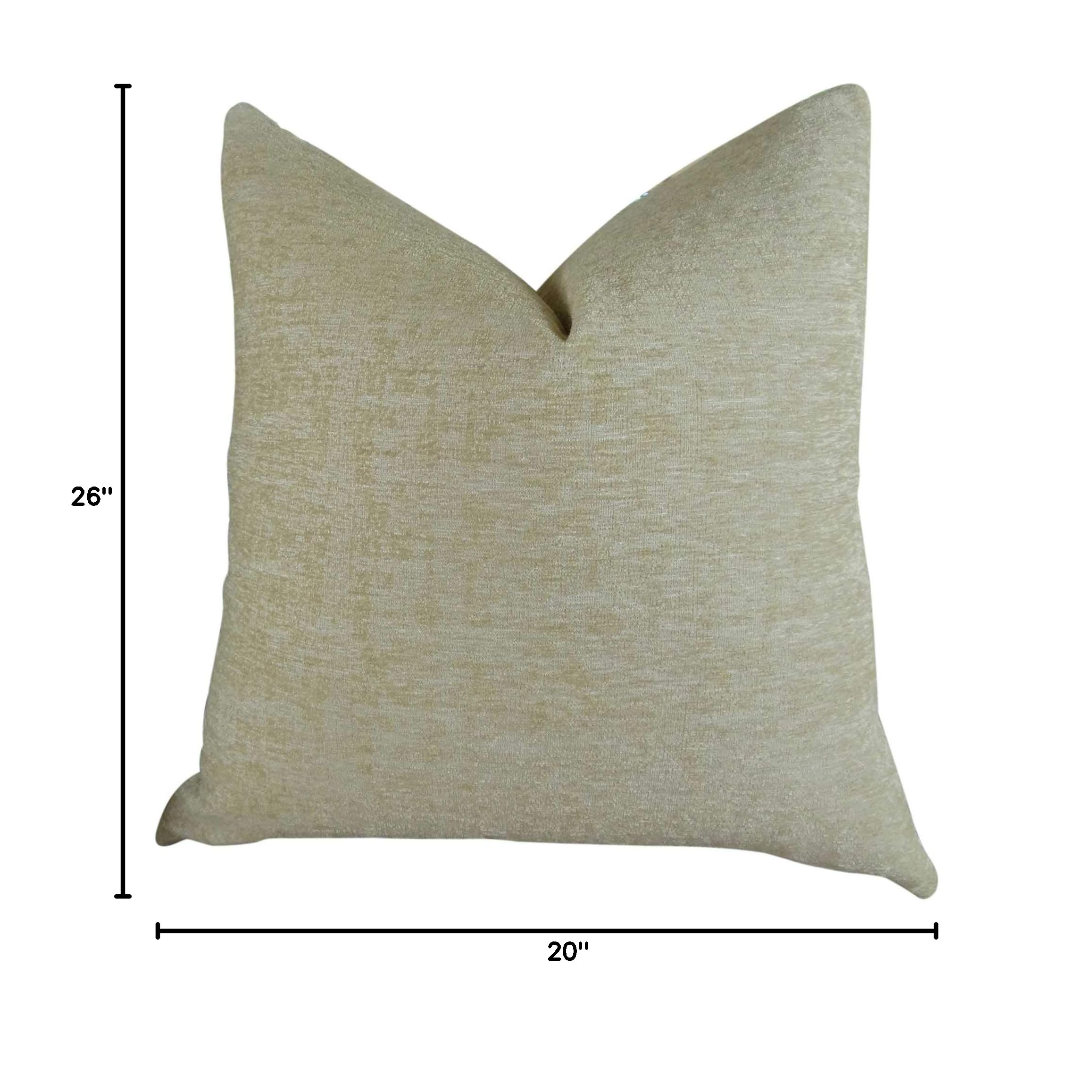 Plutus Chic Stripe Saffron Handmade Throw Pillow 20x26 Inches - Orange Olive Cream Cotton Decorative Cushion for Sofa, Bed & Living Room Decor
