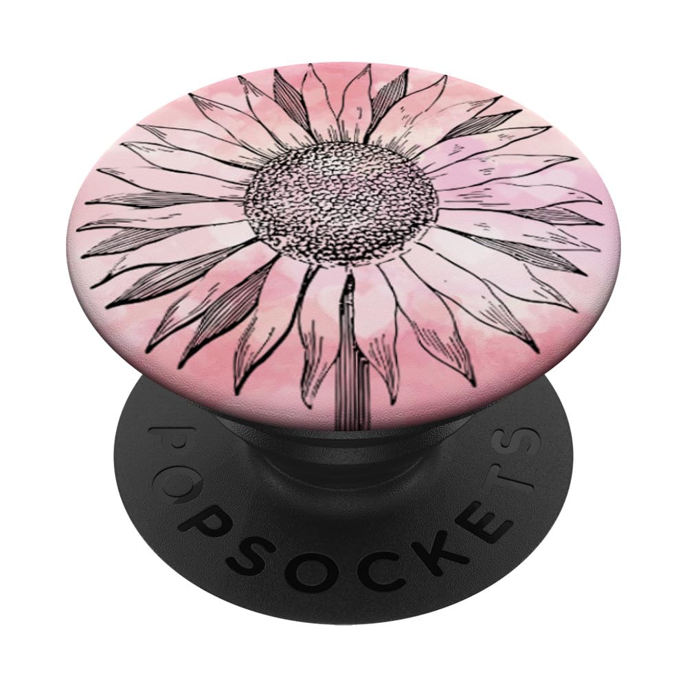 Pink Sunflower Phone Grip - Adhesive PopSocket Holder for Cell Phones | Cute Phone Accessory for Girls, Women | Perfect for Selfies, Video Calls & Secure Grip