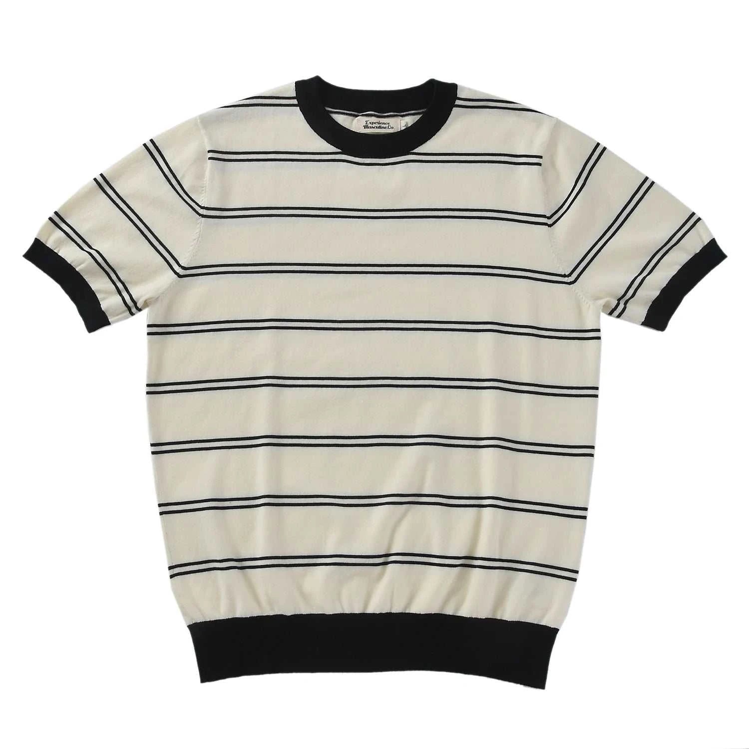 Stylish Smart Casual Striped Summer T-Shirt for Men - Breathable Cotton Comfort Wear for Outdoor Activities & Casual Outings