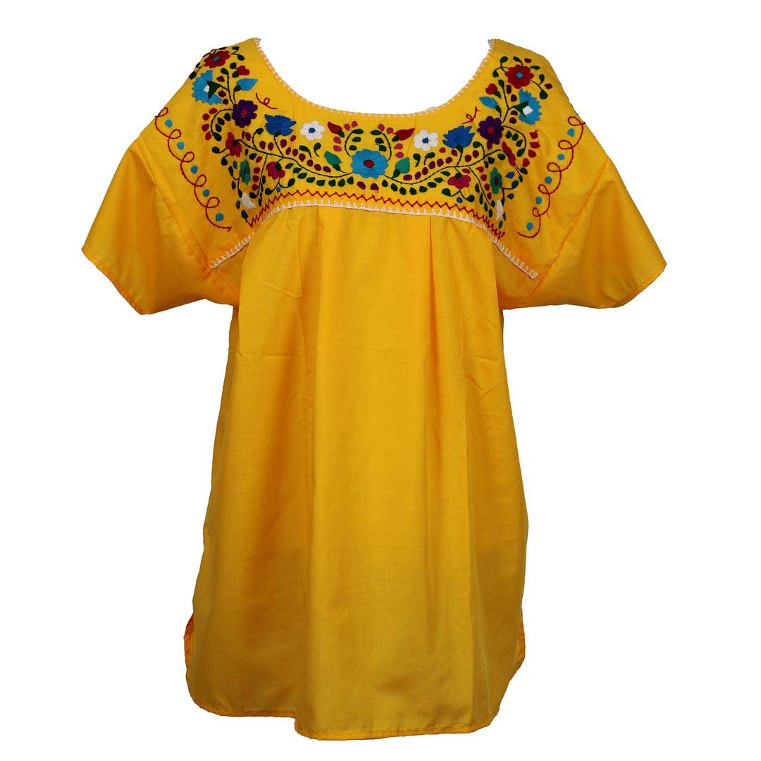 Hand Embroidered Mexican Blouse for Women | Authentic Mexican Peasant Top | Boho Chic Blouse for Summer, Festivals & Vacation