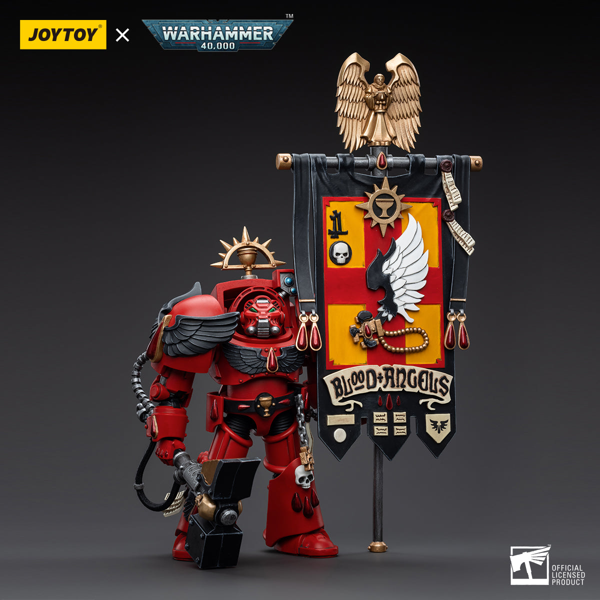 JOYTOY 1/18 Scale Warhammer 40K Blood Angels Assault Terminators Action Figure Set - 6pcs Collectible Miniatures for Tabletop Gaming & Display