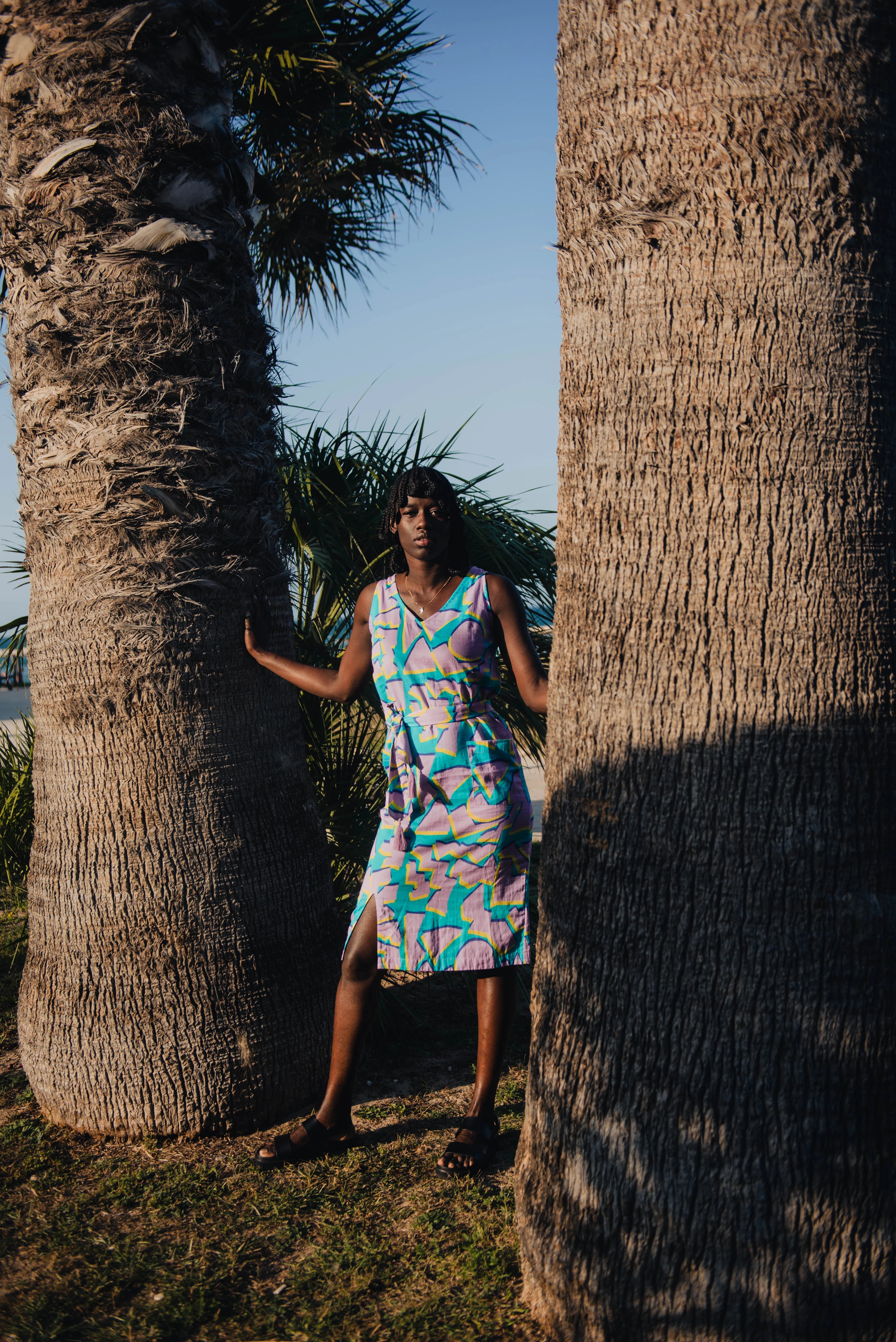 Miss Pompom 3D Printed Surfside Summer Dress - Floral Beach Cover Up for Women, Perfect for Vacation, Pool Party & Tropical Getaways
