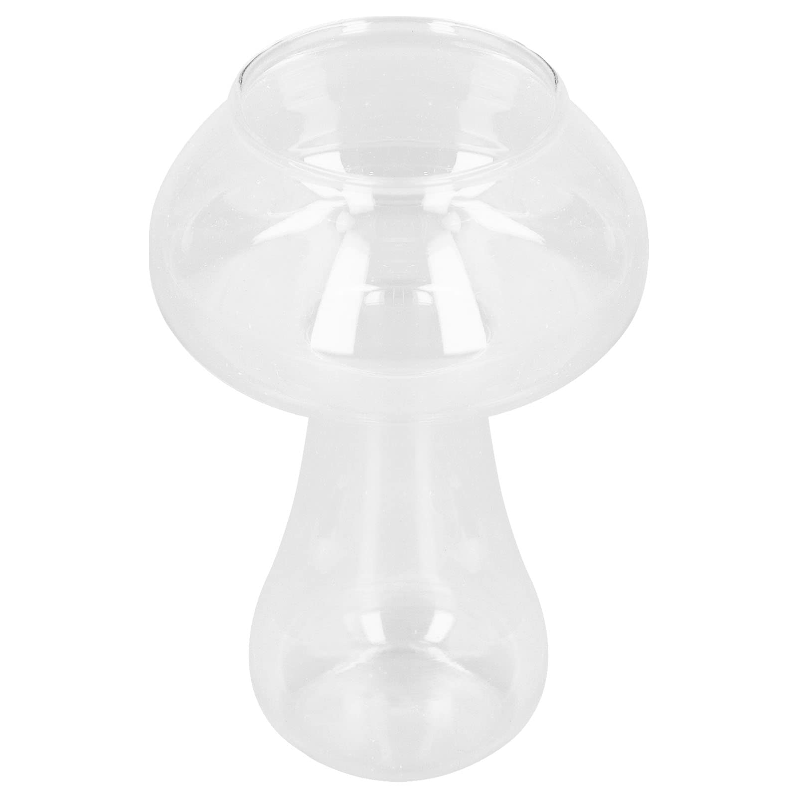 Ladieshow Clear Glass Vase - Heat Resistant Mushroom Shape Decorative Vase for Home, Office, Wedding Centerpieces & Gift Giving - Perfect for Floral Arrangements, Table Decor, and Special Occasions