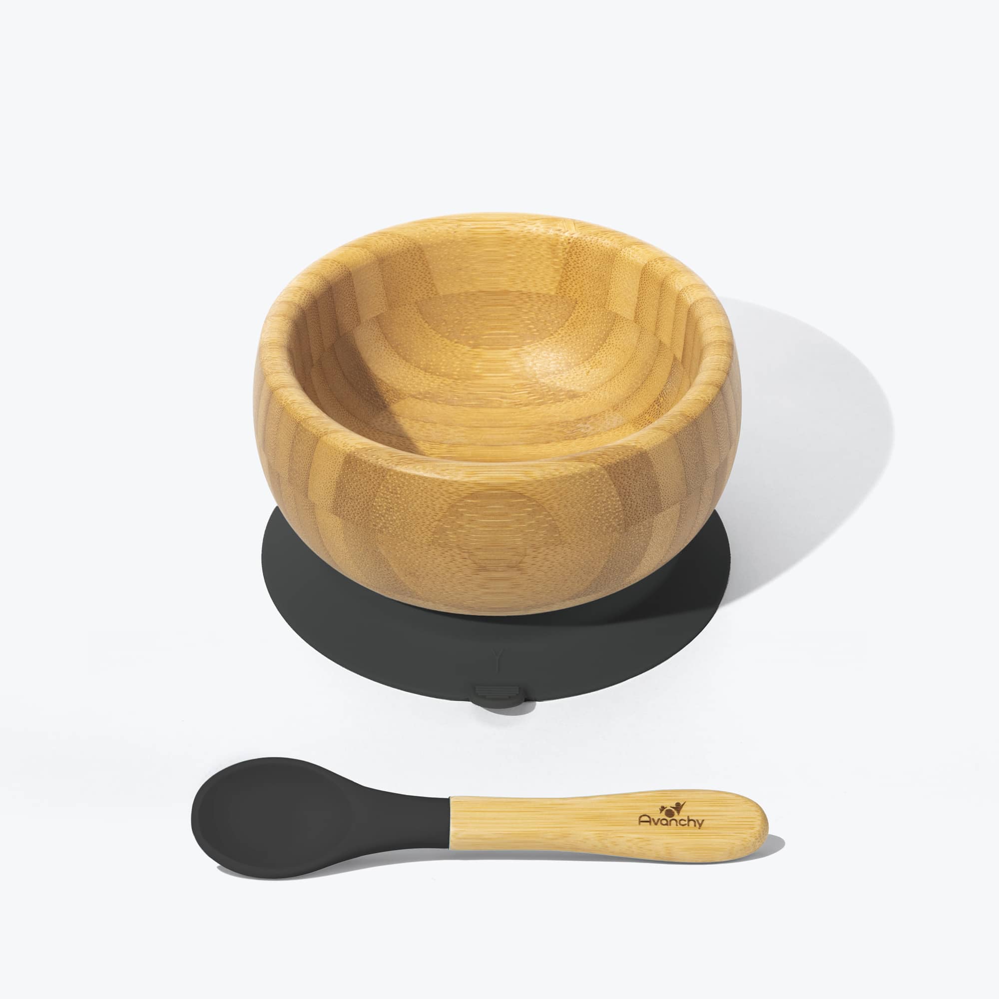 Avanchy Bamboo Suction Baby Bowl with Spoon - Eco-Friendly, Non-Slip, BPA-Free for Toddlers - Perfect for Baby-Led Weaning, Snacks & Mealtime