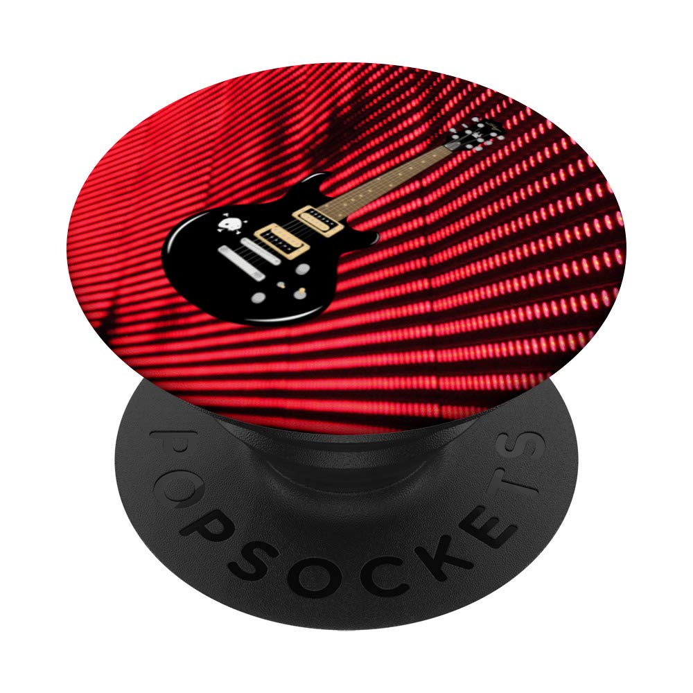 Black Electric Guitar with Rock Star Red LED Lights - Perfect for Stage Performances, Concerts & Home Practice
