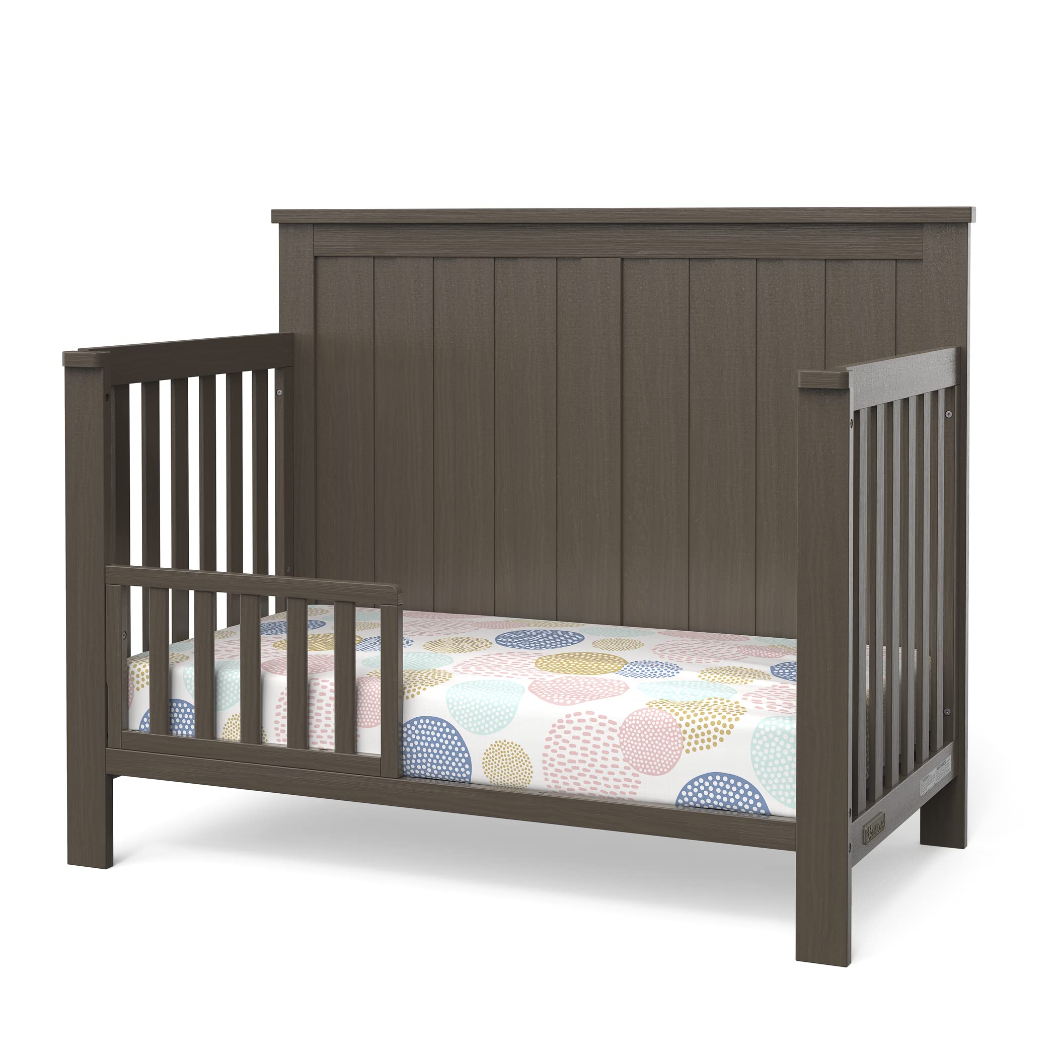 Child Craft Calder 4-in-1 Convertible Crib - Converts to Day Bed, Toddler Bed & Full Size Bed | 3 Adjustable Mattress Heights | Non-Toxic & Baby-Safe Finish (Brushed Truffle) | Perfect for Nursery, Bedroom & Growing Toddlers