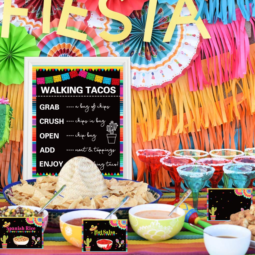 Taco Bar Decoration Kit - Mexican Fiesta Party Supplies with Banner, Sign Tent & Garland for Cinco de Mayo, Bachelorette, Bridal Shower, Wedding & Birthday Celebrations | Perfect for Taco Tuesday, Themed Parties & Festive Gatherings