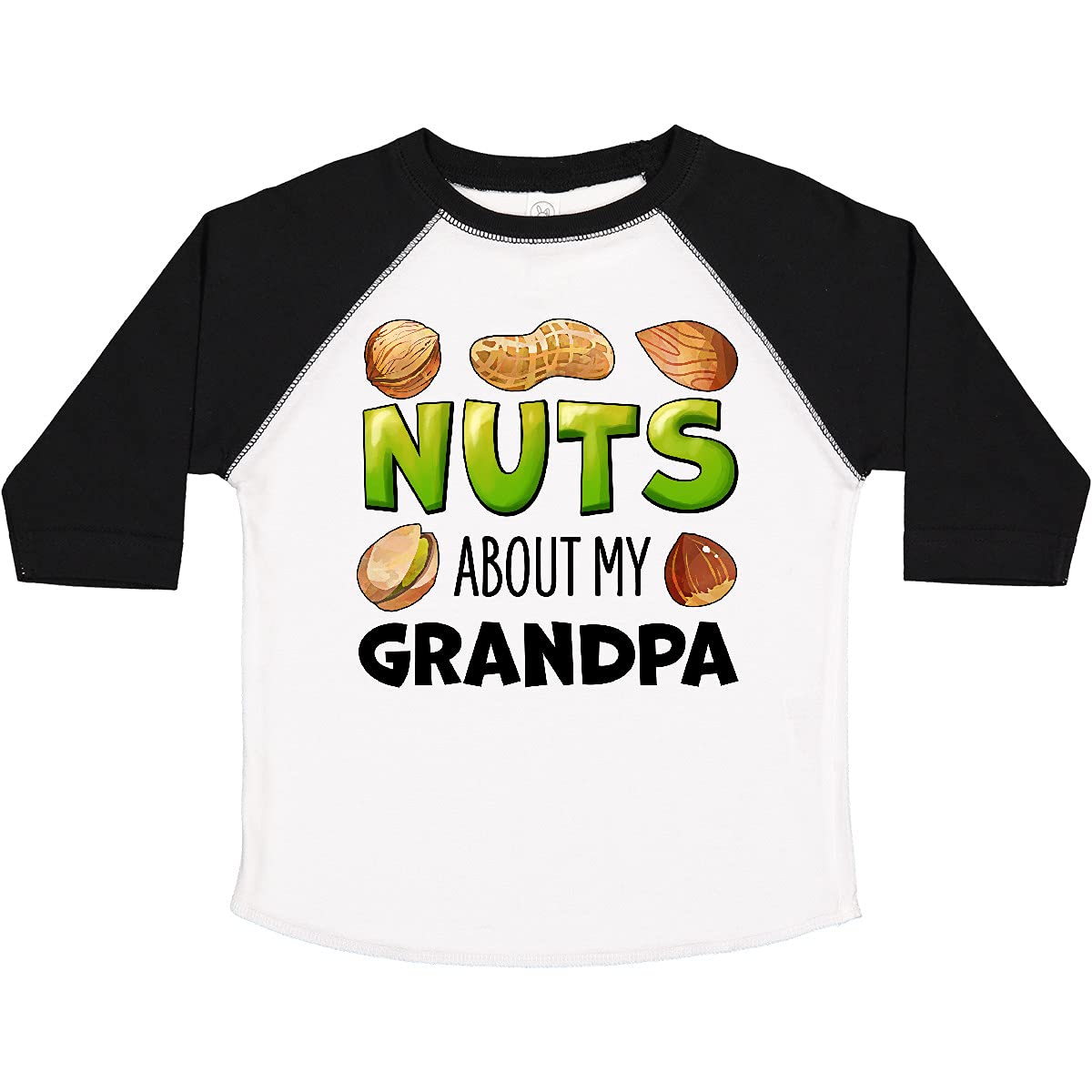 inktastic Nuts About My Grandpa Peanut Almond Pistachio Toddler T-Shirt - Cute Graphic Tee for Grandparents Day & Family Reunions