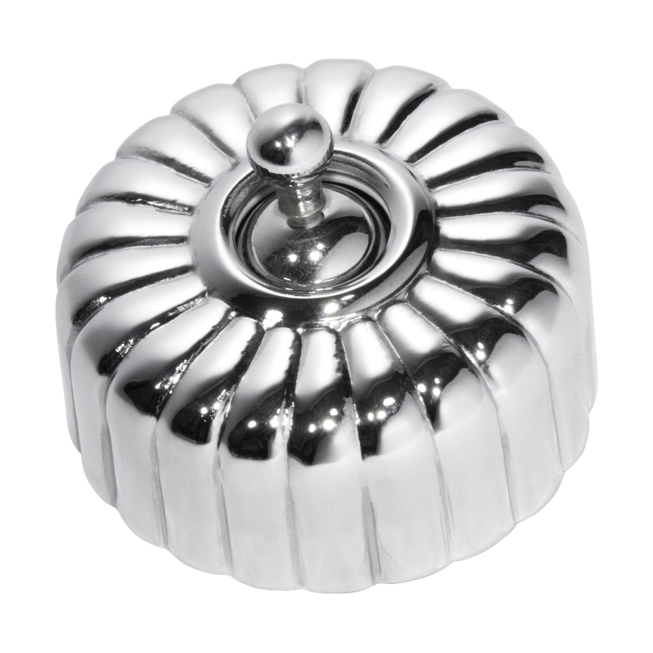 5781 Switch Fluted Chrome Plated D55xP40mm - Premium Electrical Switch for Home & Office Lighting Control | Ideal for Bedrooms, Living Rooms, and Commercial Spaces