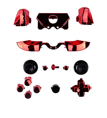 Xbox One Elite Controller Replacement Bumpers, Triggers, Buttons & D-Pad (LB RB LT RT) - Chrome Red | Compatible with Gaming, Competitive Play & Custom Mods