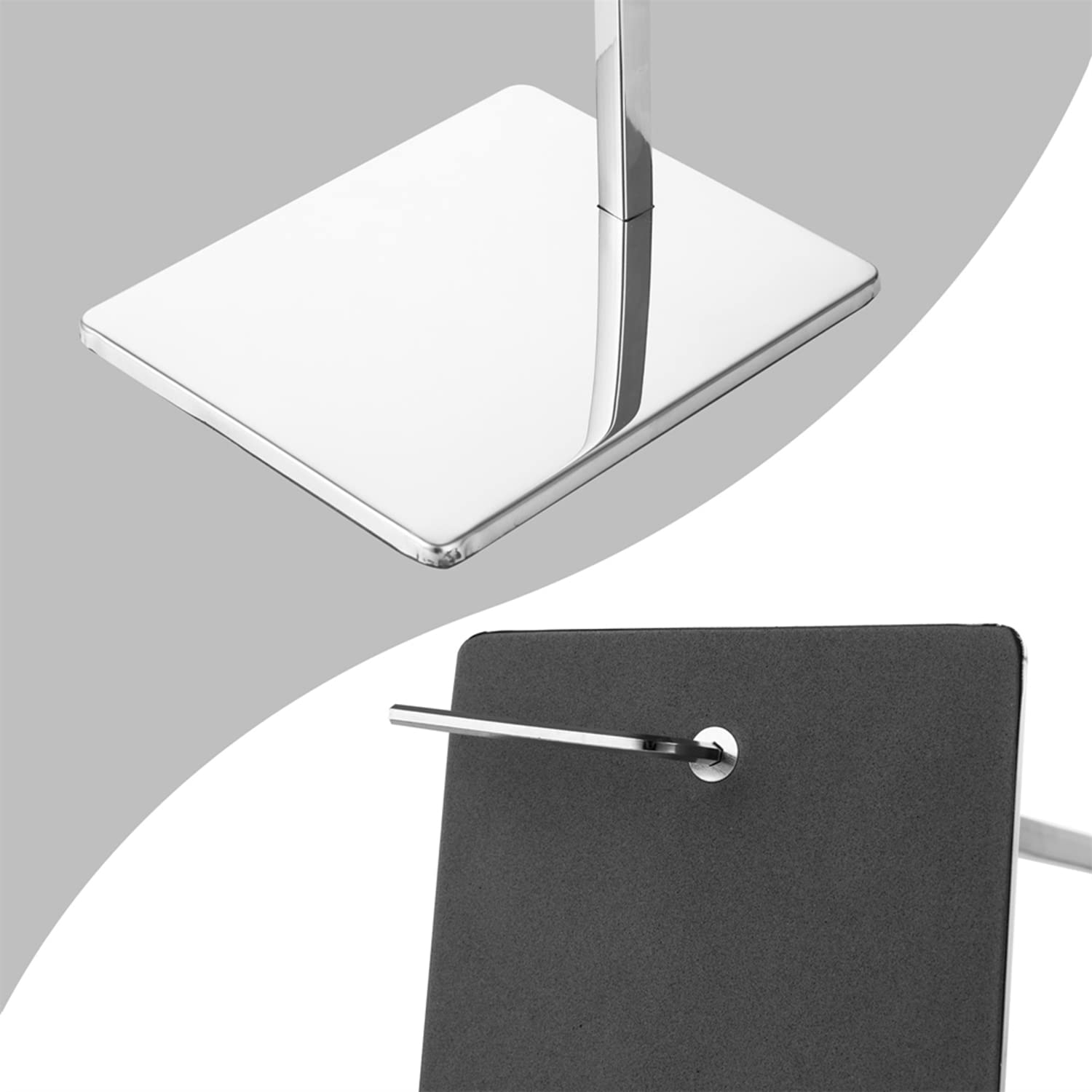 Chrome Purse Display Stands - Set of 2 Adjustable Height Handbag Holders - Polished Silver Metal Bag Stand for Boutique Store - Single Hook Hanging Display - Perfect for Retail Shops, Fashion Boutiques and Trade Shows