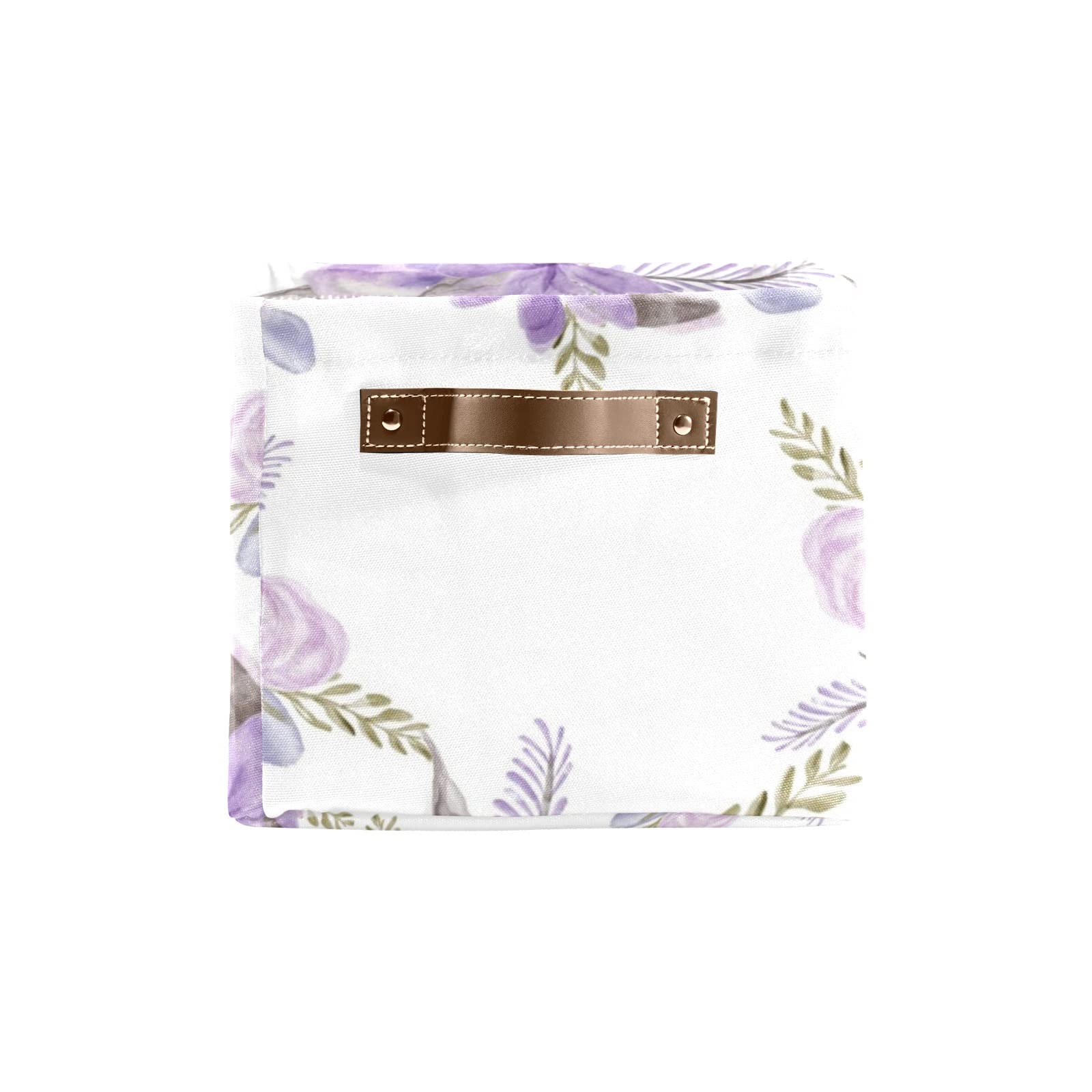 Personalized Custom Name Storage Baskets - Purple Flower Design, 4-Pack with Handles | Perfect for Home Organization, Dog Toy Storage & Family Cloth Bins | Great for Bedroom, Nursery & Laundry Room
