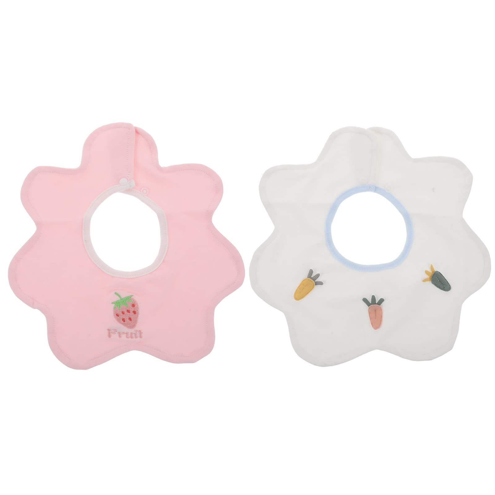 DOITOOL 2 Pack Soft Cotton Baby Bibs - Drool Bibs for Newborns & Infants, Absorbent Feeding Bibs for Mealtime, Playtime and Daily Use