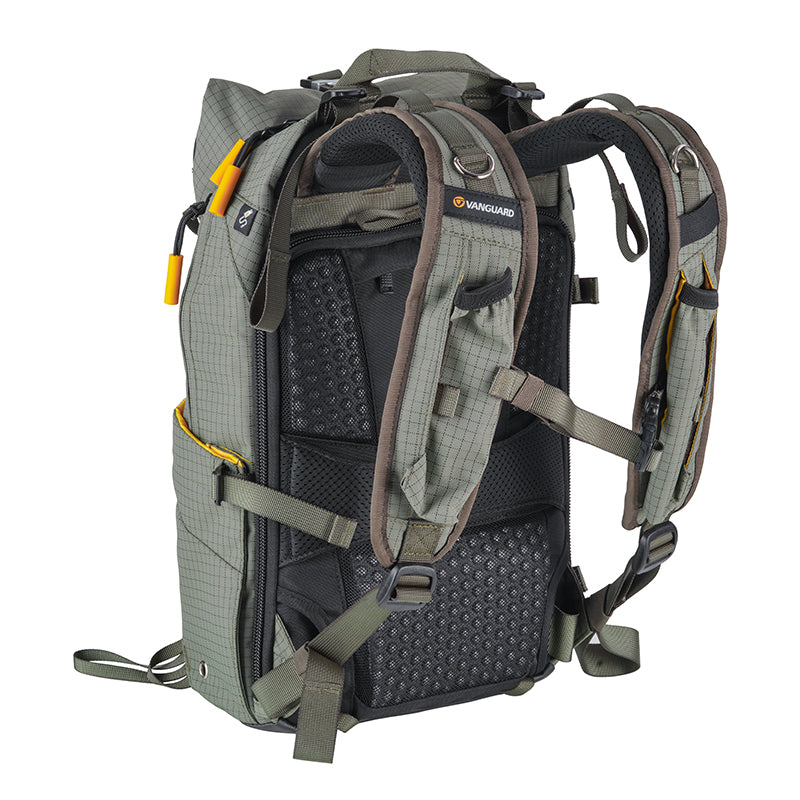 VEO Active 42M Khaki Green Camera Backpack with USB Charger Port - Waterproof DSLR Bag for Travel, Hiking & Photography | Fits Laptop & Camera Gear