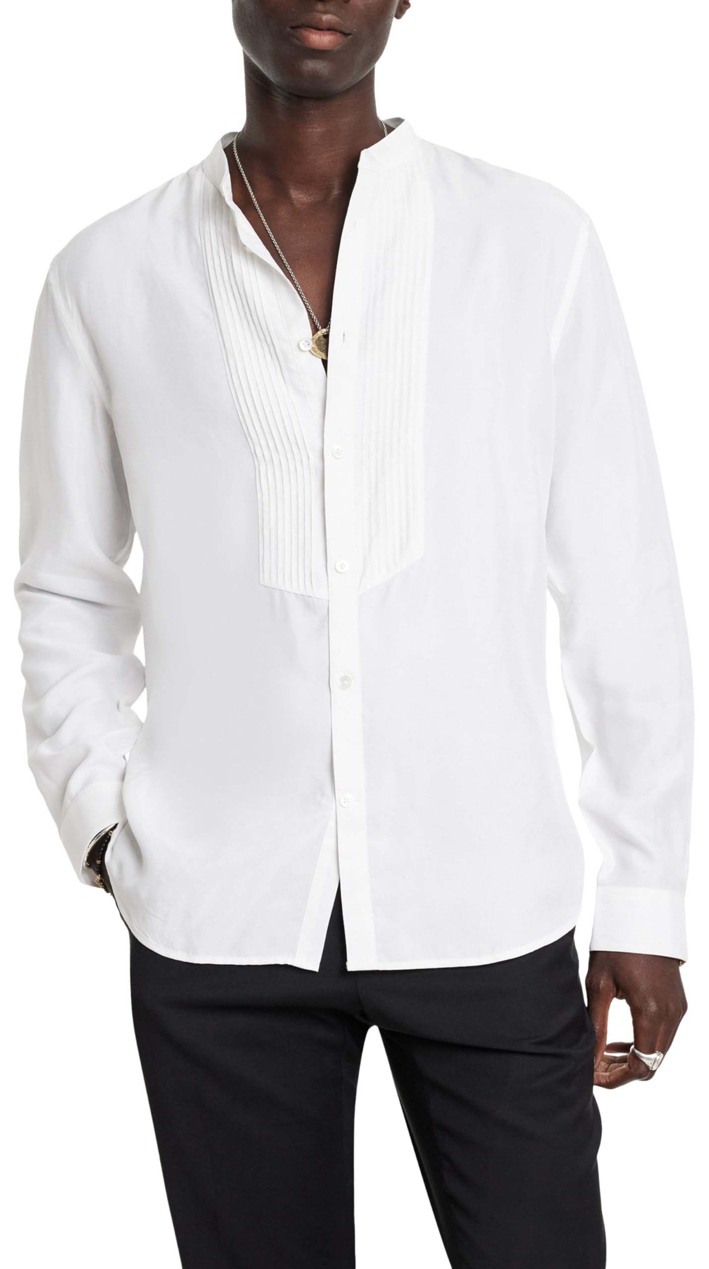 John Varvatos Men's Hanover Button-Down Shirt | Premium Cotton Dress Shirt for Business & Casual Wear | Slim Fit Long Sleeve Oxford Shirt for Office, Date Night & Special Occasions