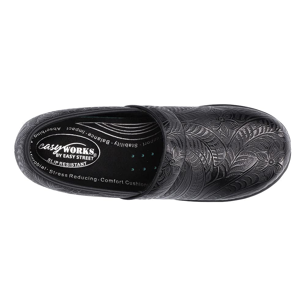 Easy Street Women's Lead by Easy Works Slip-Resistant Soft Toe Work Safety Shoes - Black, Size 9 M - Comfortable & Durable for Nurses, Waitresses & Restaurant Workers