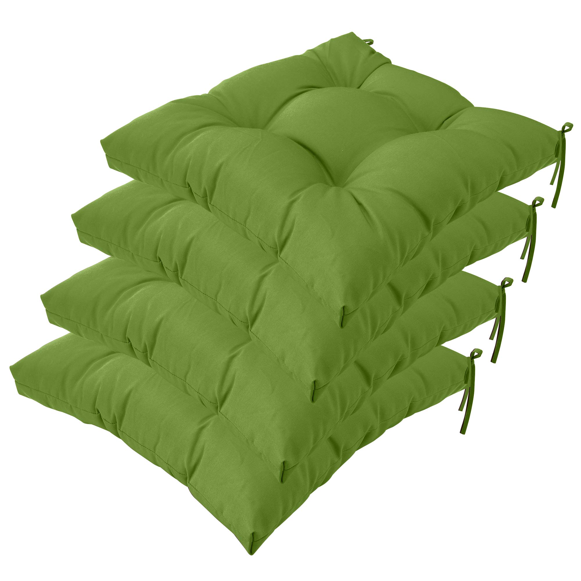 QILLOWAY 19-Inch Square Patio Cushions for Outdoor & Indoor Use - Set of 4, Waterproof & UV Resistant, Comfortable Seat Cushions - Perfect for Garden, Poolside, Deck, and Patio Furniture (Green)
