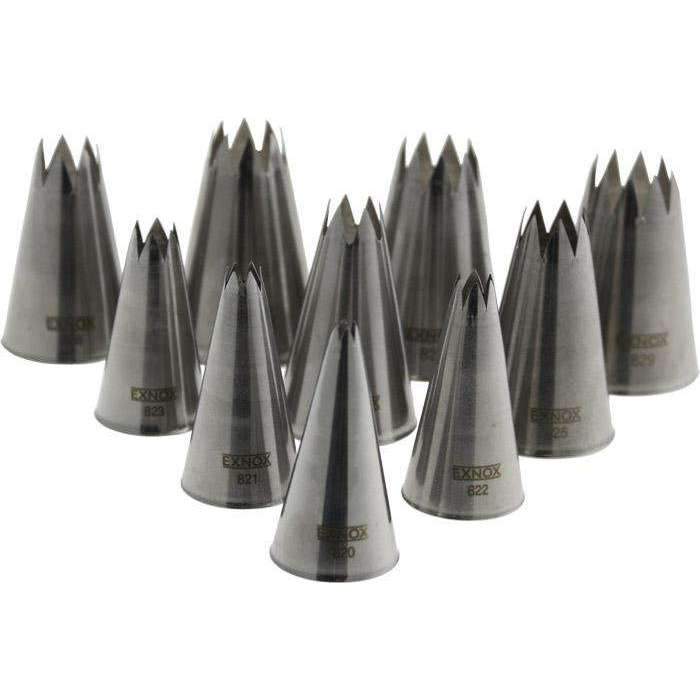 10-Piece Fluted Piping Tips Set for Cake Decorating - Perfect for Cupcakes, Cookies & Desserts