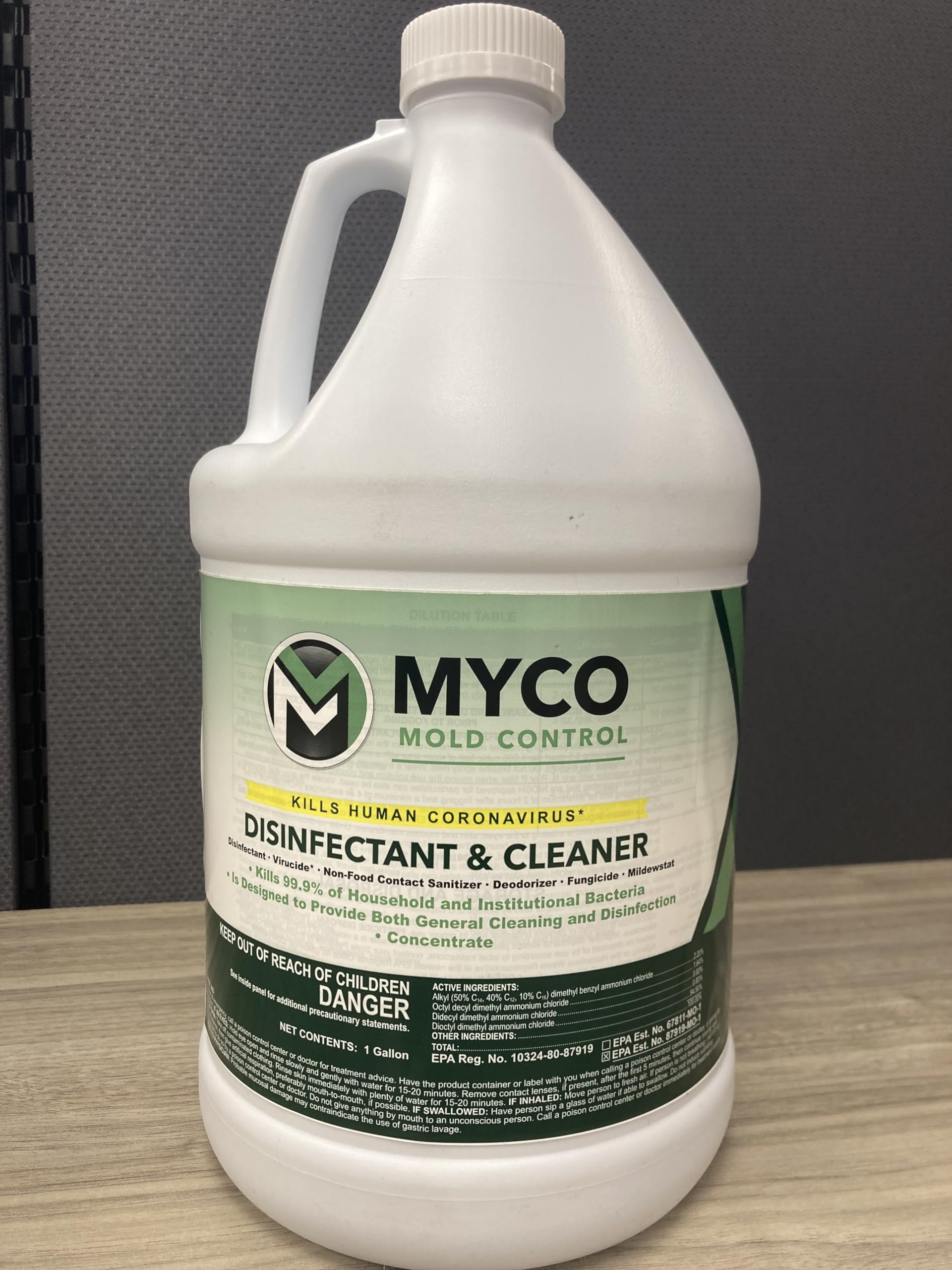 Myco Mold Control Concentrate - EPA Registered Disinfectant & Cleaner for Mold Remediation | Hospital-Grade Formula for Homes, Hospitals, Schools & Commercial Use | 1 Gallon | Ideal for Bathrooms, Basements & Water-Damaged Areas