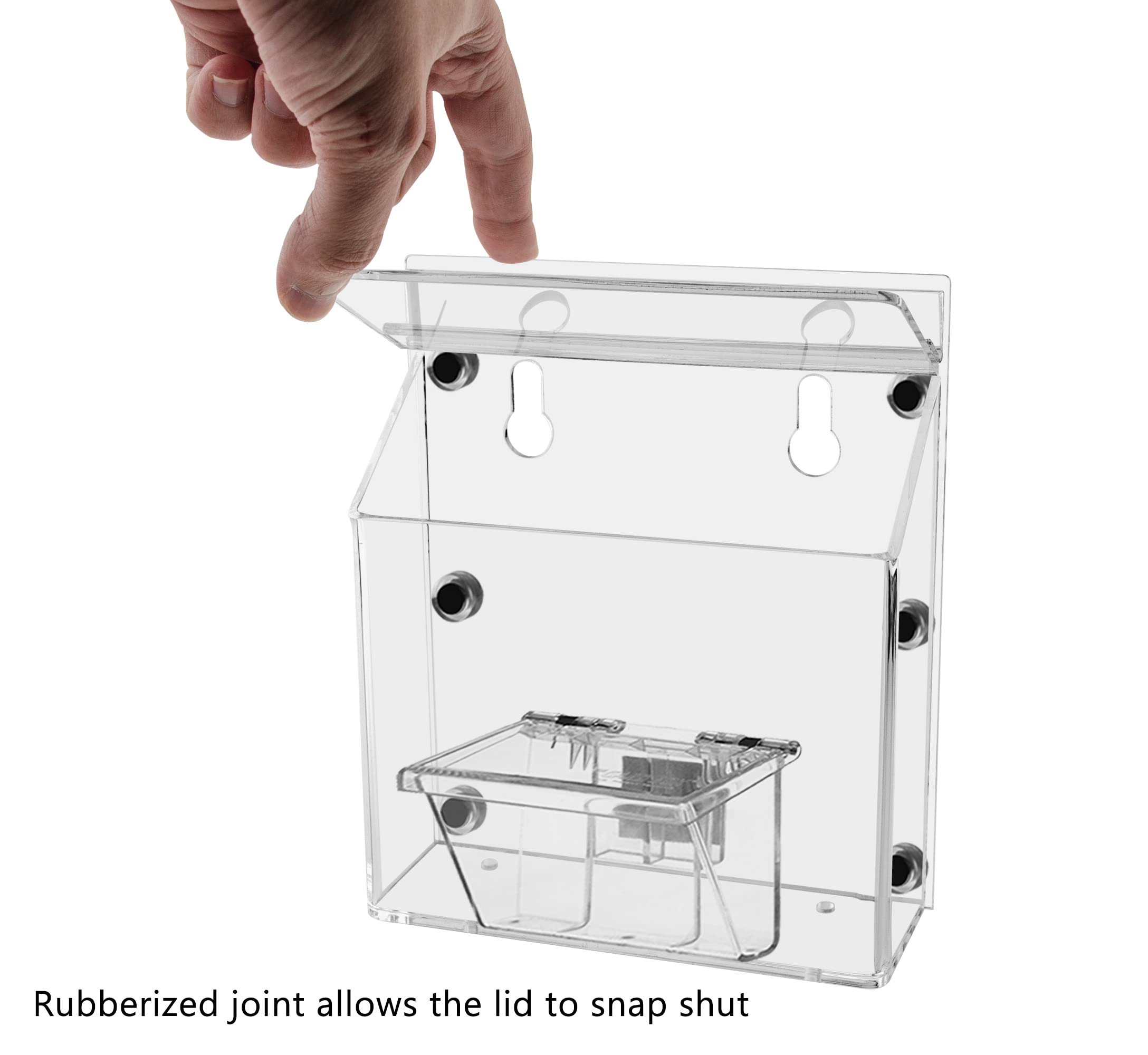 4 Pack Clear Acrylic Magnetic Brochure Holders - Outdoor Advertising Display for 6x4 Postcards & 3.5x2 Business Cards - Includes Take One Sticker & Adhesive Strips - Perfect for Retail Stores, Restaurants & Trade Shows
