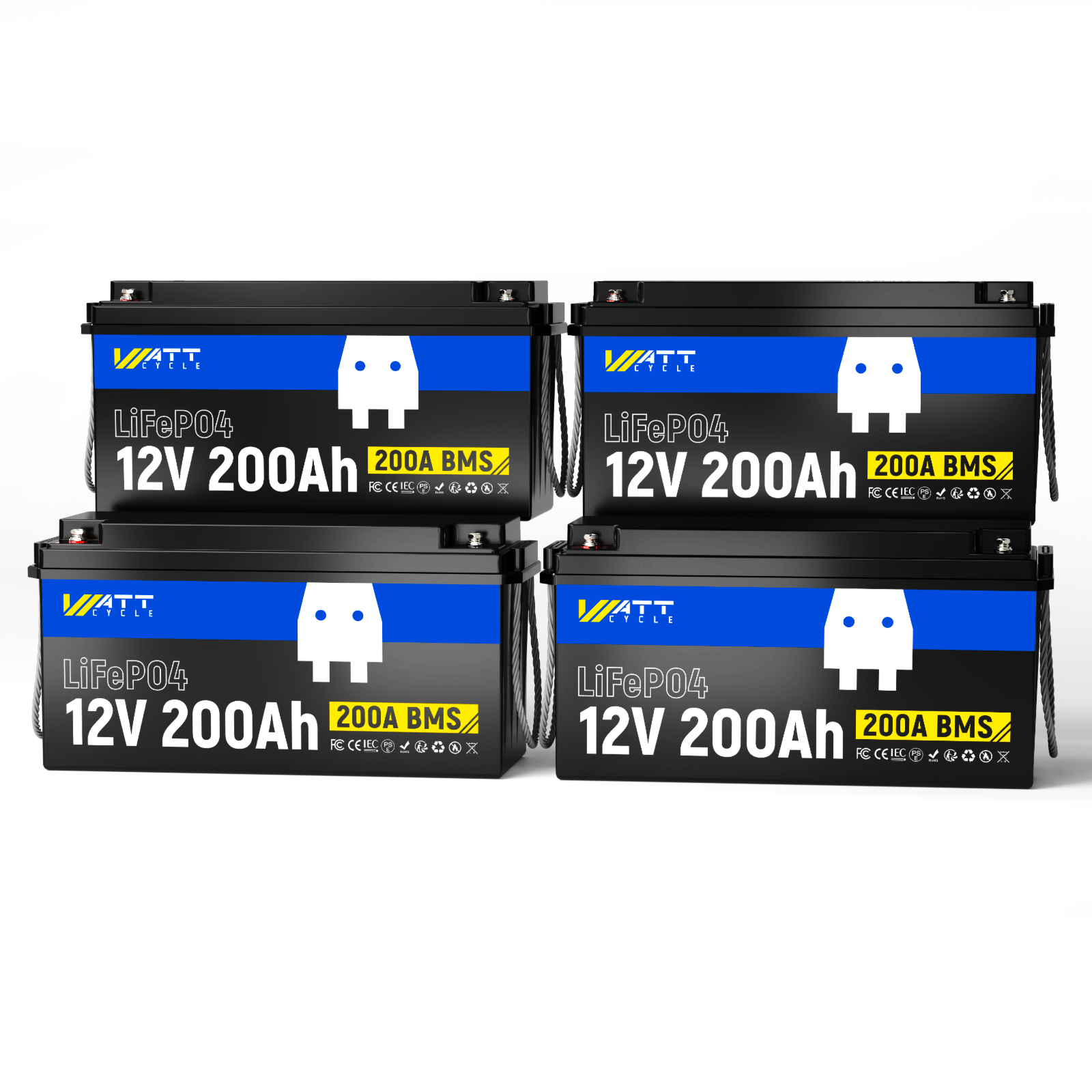 12V 200Ah LiFePO4 Deep Cycle Battery - Solar Power Storage, RV, Marine & Off-Grid Applications - Long Lasting Lithium Iron Phosphate Battery for Solar Systems, Camping & Backup Power