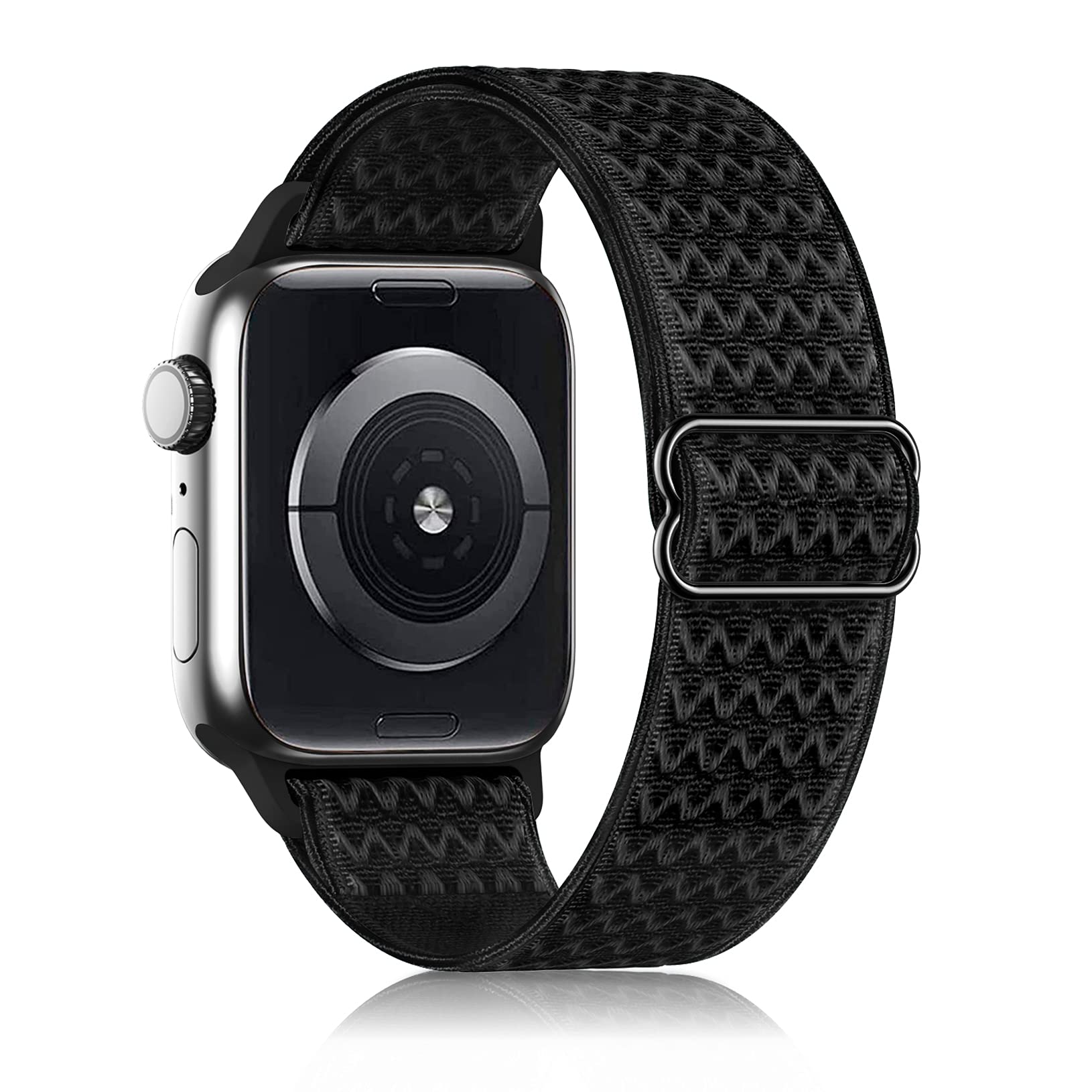 Stretchy Nylon Apple Watch Bands 38mm 40mm 42mm 44mm - Adjustable Velcro Elastic Sport Strap for Apple Watch Series 6/5/4/3/2/1/SE - Perfect for Running, Workouts & Everyday Wear (Men & Women)