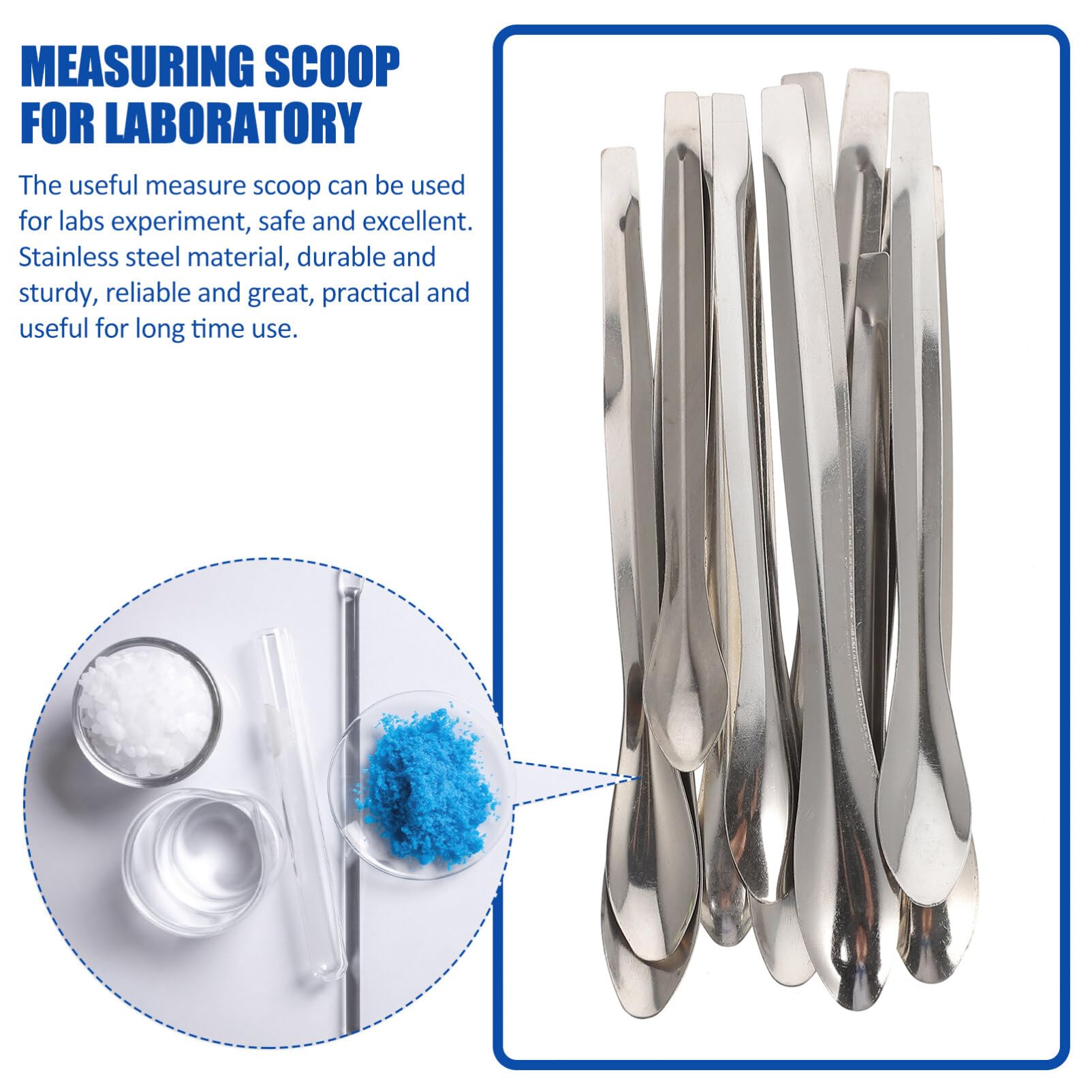 iplusmile Stainless Steel Lab Spatula - Micro Scoop for Laboratory Sampling, Mixing & Pill Filling | Durable Metal Spatula for Scientific Experiments, Pharmacy & Sample Preparation | Perfect for Chemistry Labs, Research & Medical Use