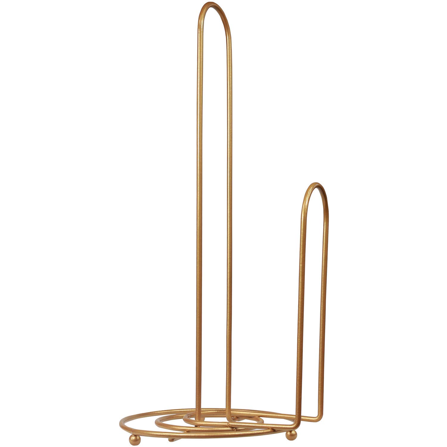 Blue Donuts Paper Towel Holder - One-Handed Tear Dispenser for Kitchen Countertop | Farmhouse Style Gold Towel Rack | Perfect for Home, Office, and Restaurant Use