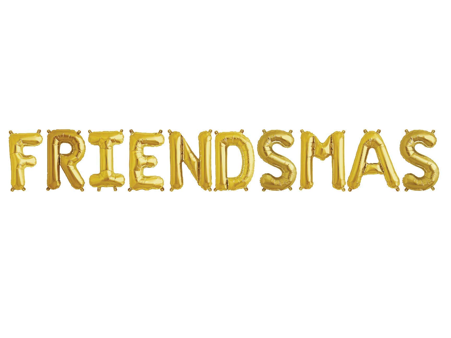 Friendsmas Balloons - Gold, Silver & Rose Gold Christmas Party Decorations | Holiday Celebration Balloons for Friendsgiving & Christmas Gatherings | Perfect for Home, Office & Party Decor