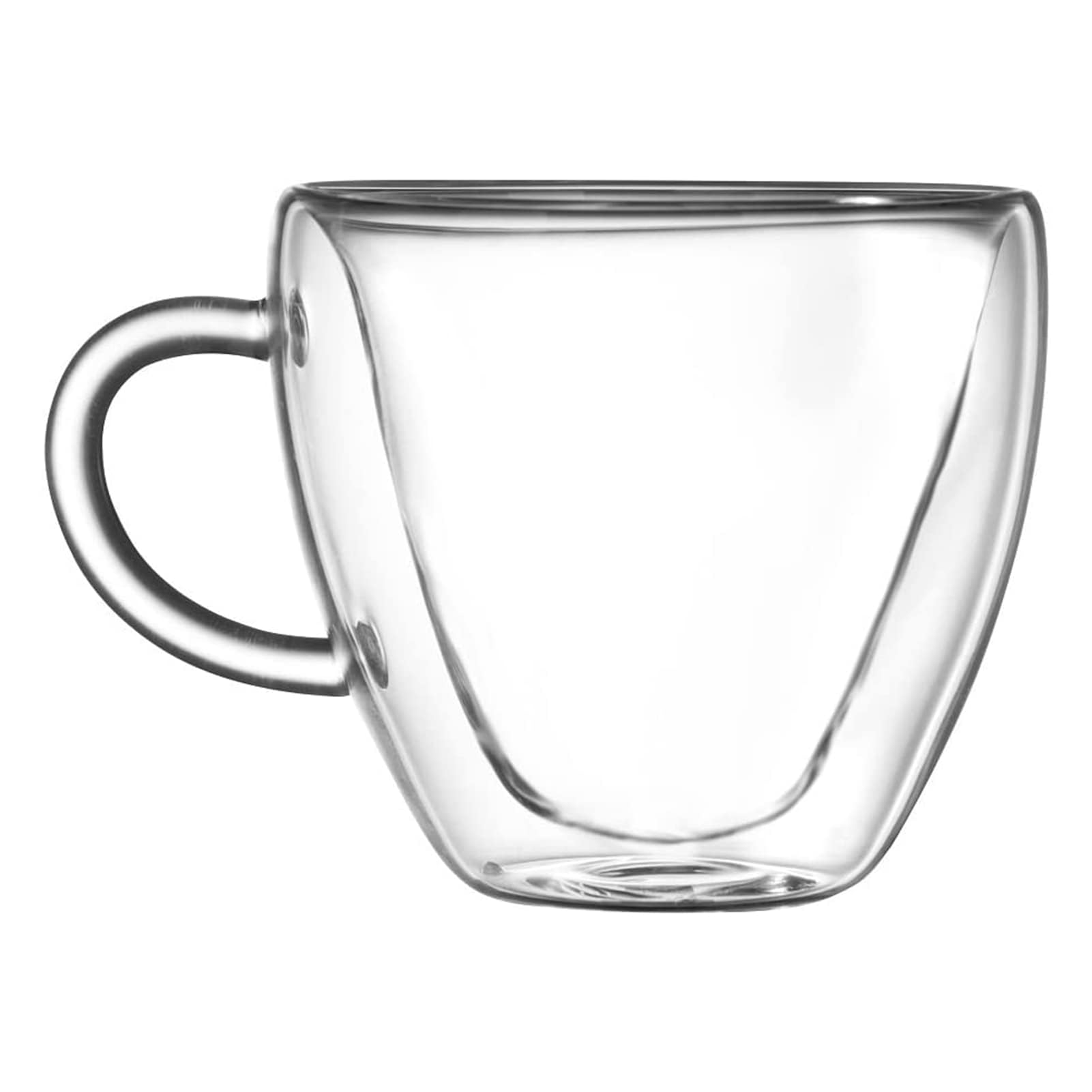 Heart Shaped Double Walled Insulated Glass Coffee Mugs - 8oz Clear Glass Tea Cups for Hot & Cold Drinks - Perfect for Valentine's Gifts, Romantic Dates & Cozy Home Coffee Time